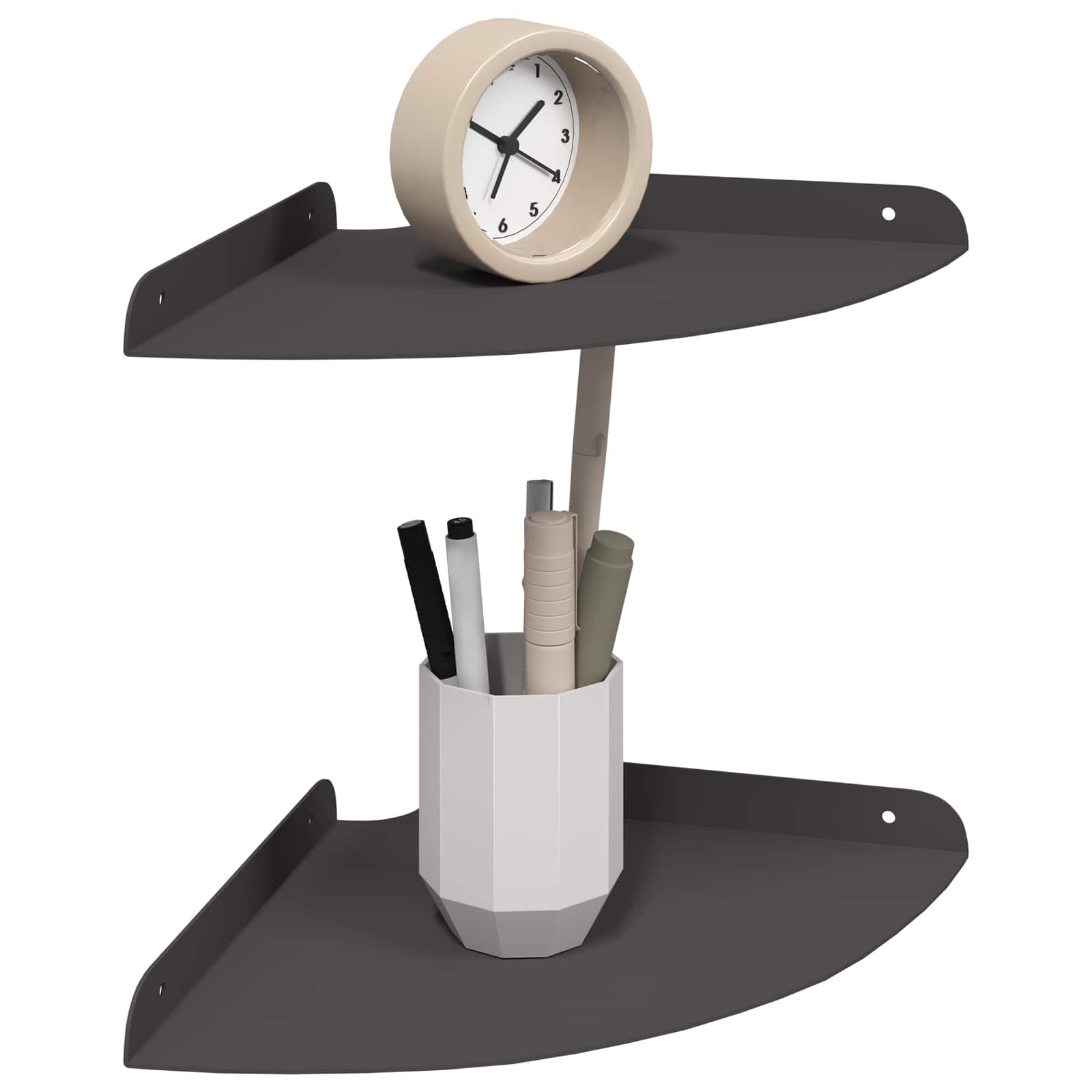 Falpolc polcokkal tárolóval 2 pcs fekete 18 x 18 x 2.3 cm