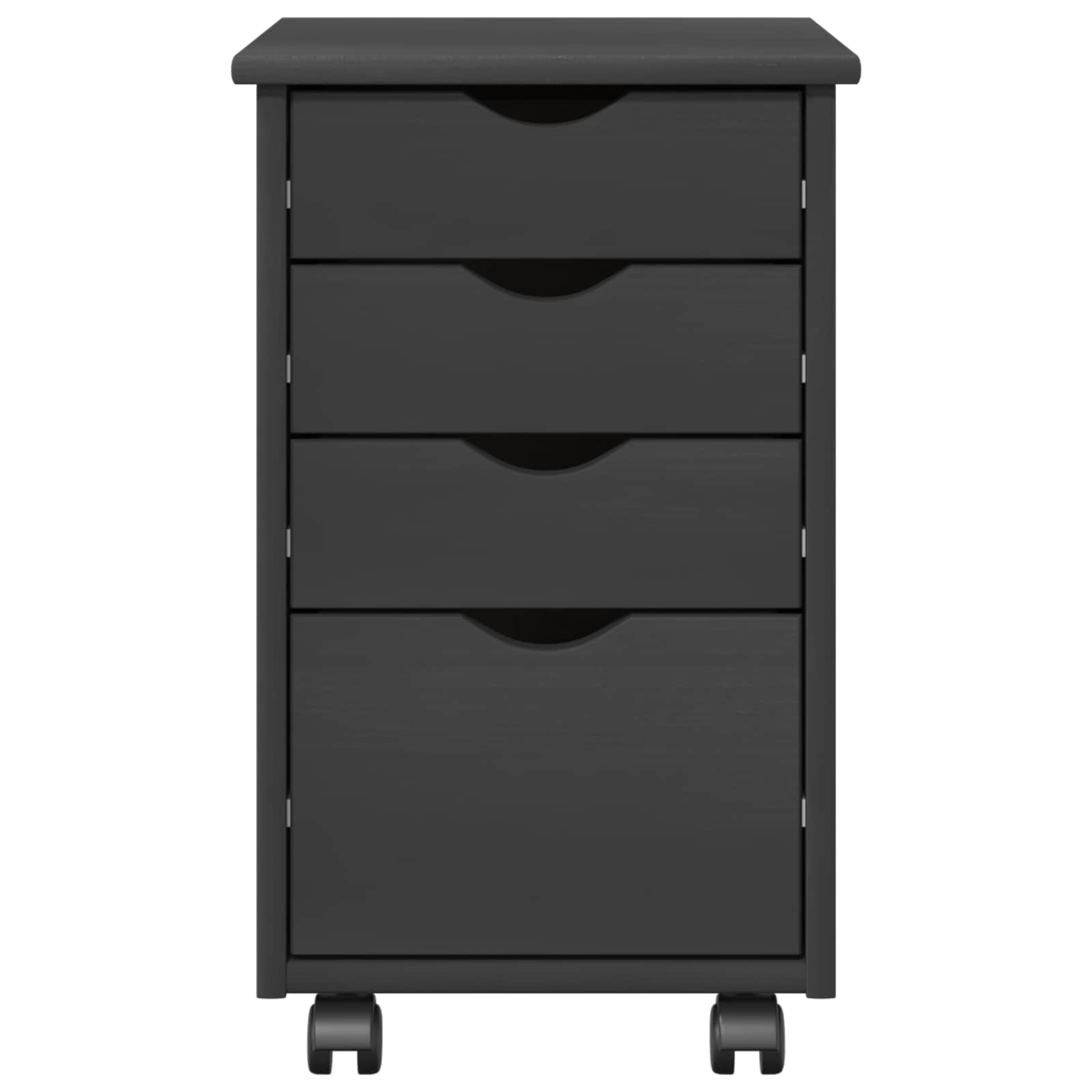 Görgős szekrény kerékkel szürke 34 x 39 x 56 cm tömör fenyőfa