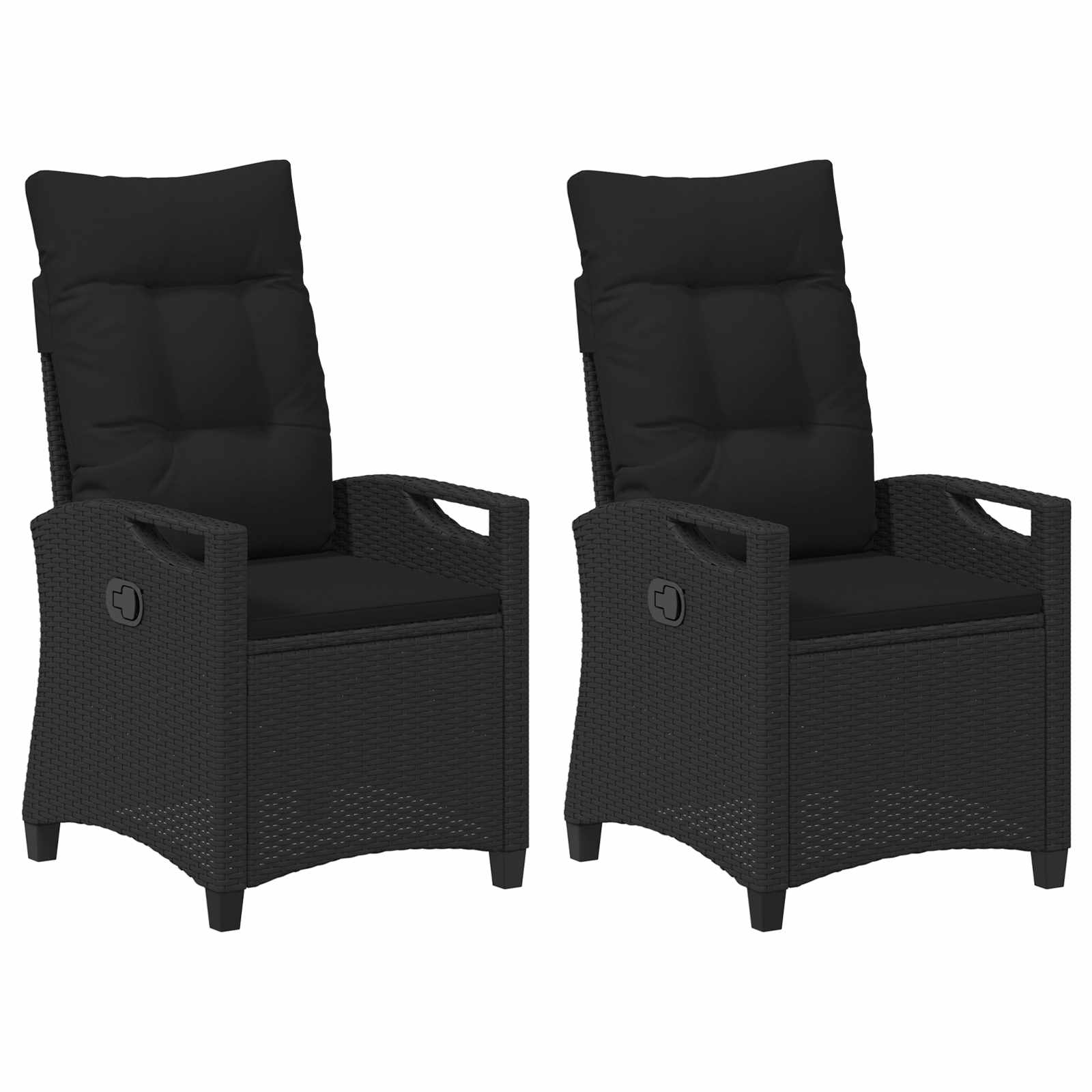 Kerti szék 2 pcs fekete 56 x 64 x 94 cm acél és poliészter