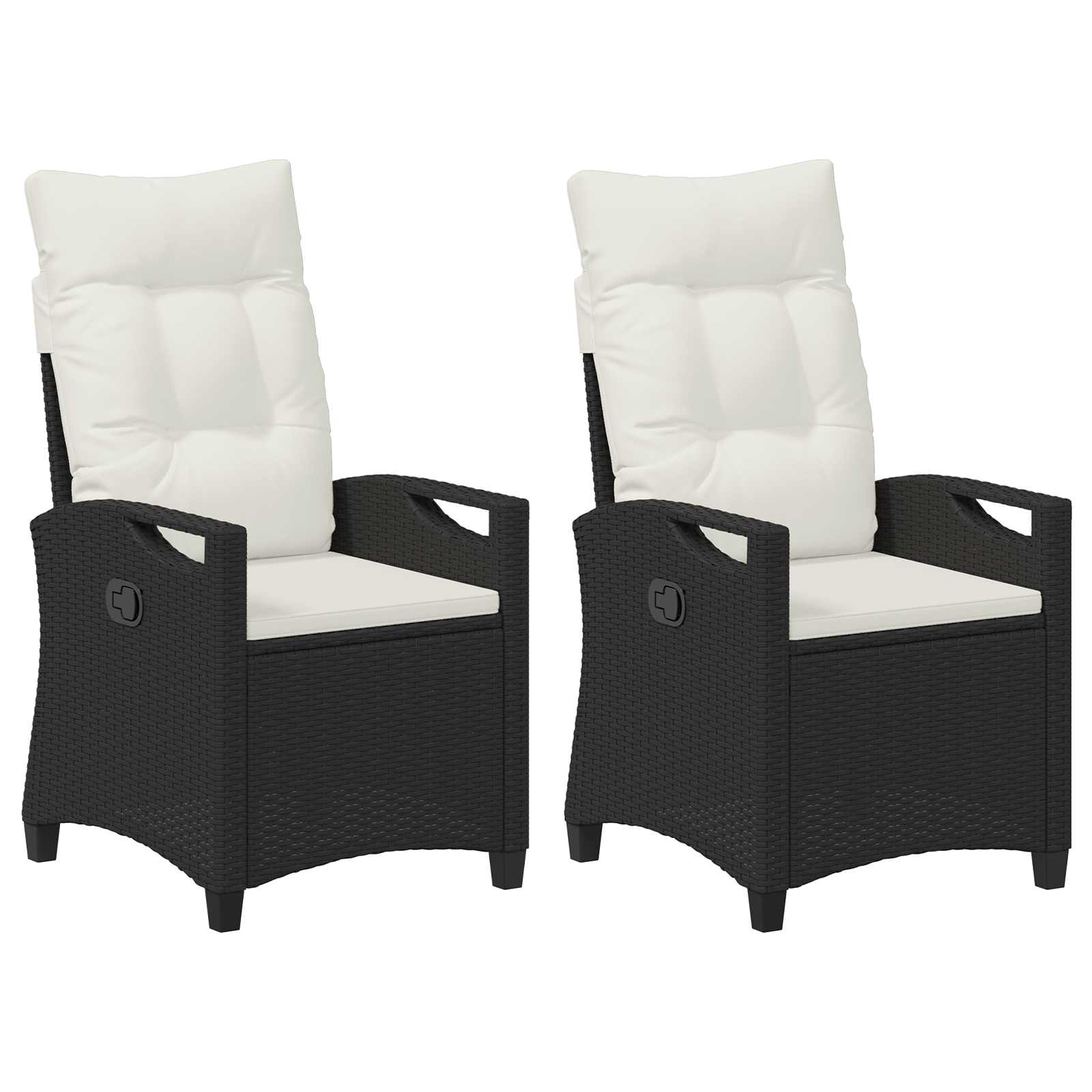 Kerti szék 2 pcs fekete és krém 56 x 60 x 112 cm