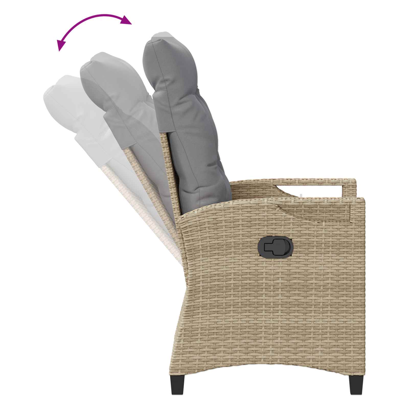 Kerti szék 2 pcs beige és világosszürke 56 x 60 x 112 cm