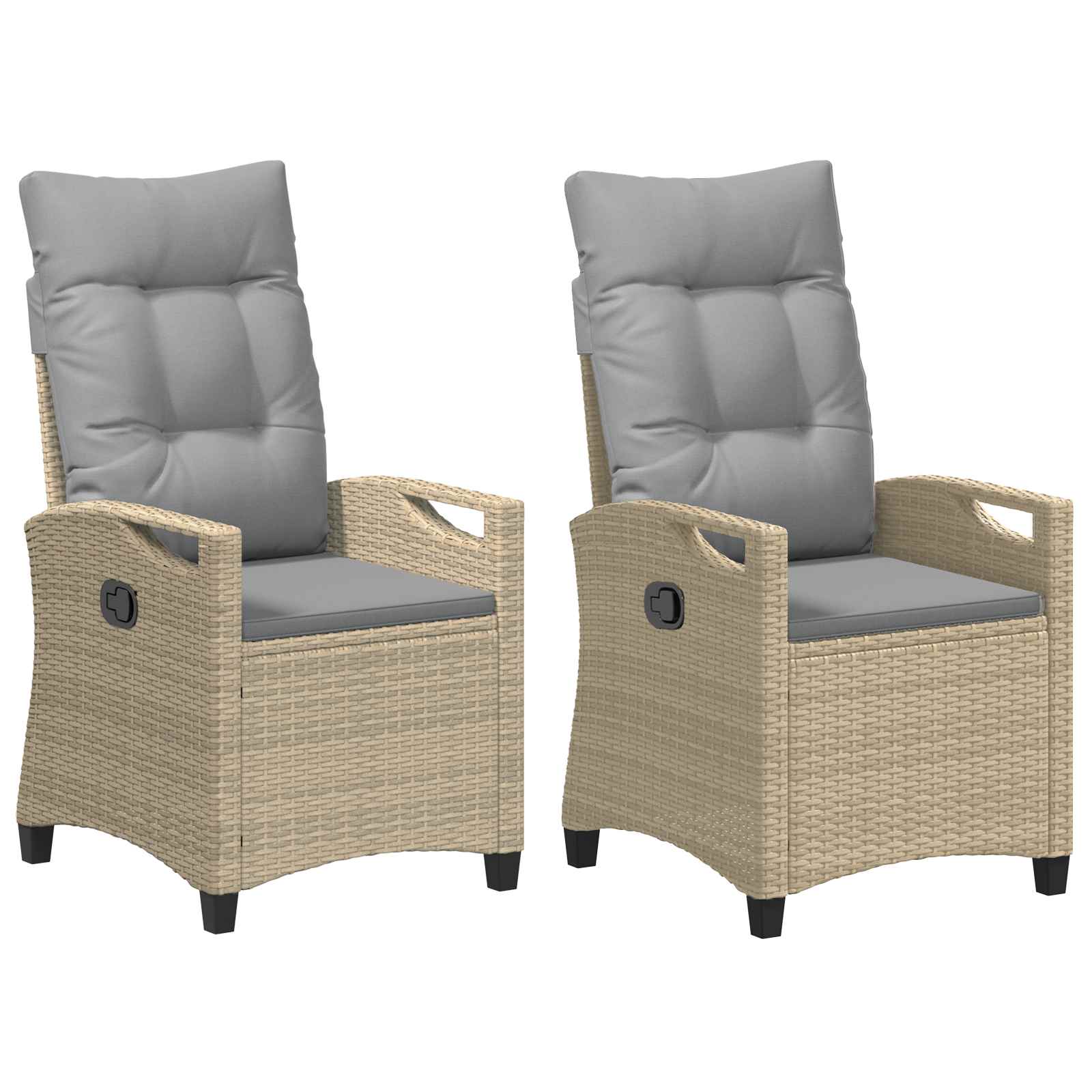 Kerti szék 2 pcs beige és világosszürke 56 x 60 x 112 cm