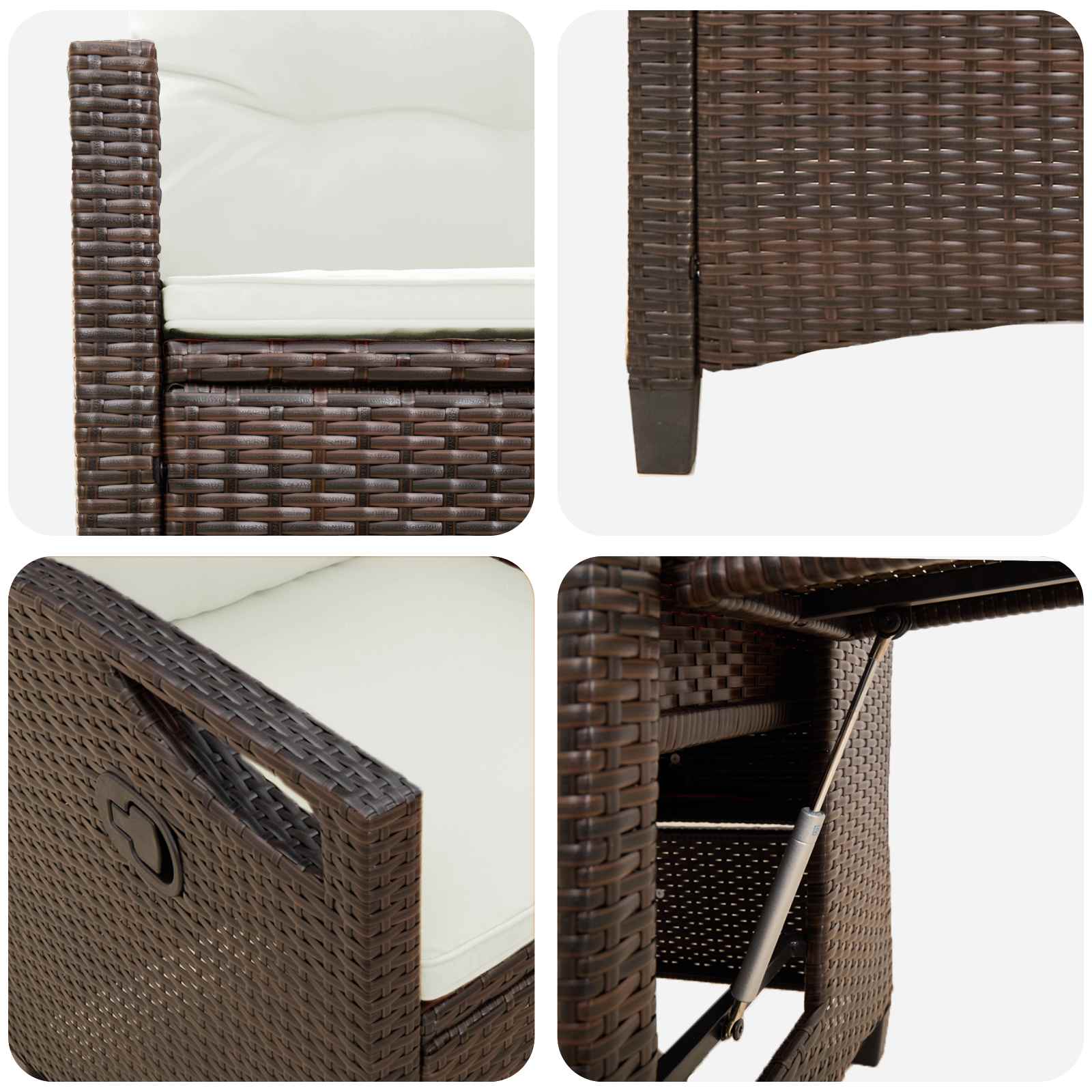 Fekvő kerti székek 56 x 60 x 112 cm acél