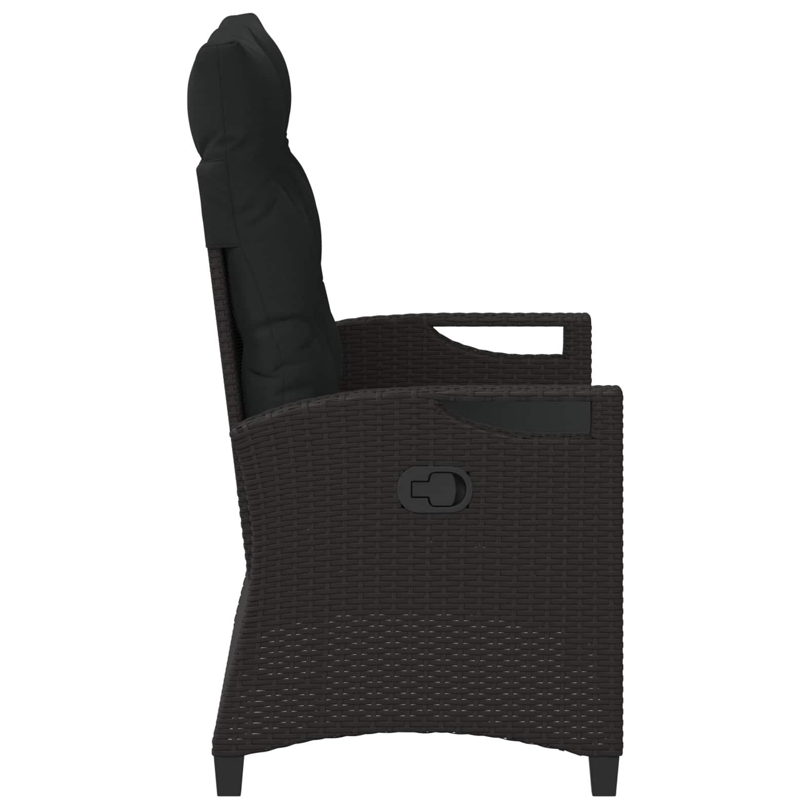 Kerti pad párnával fekete 105 x 60 x 112 cm acél és poliészter