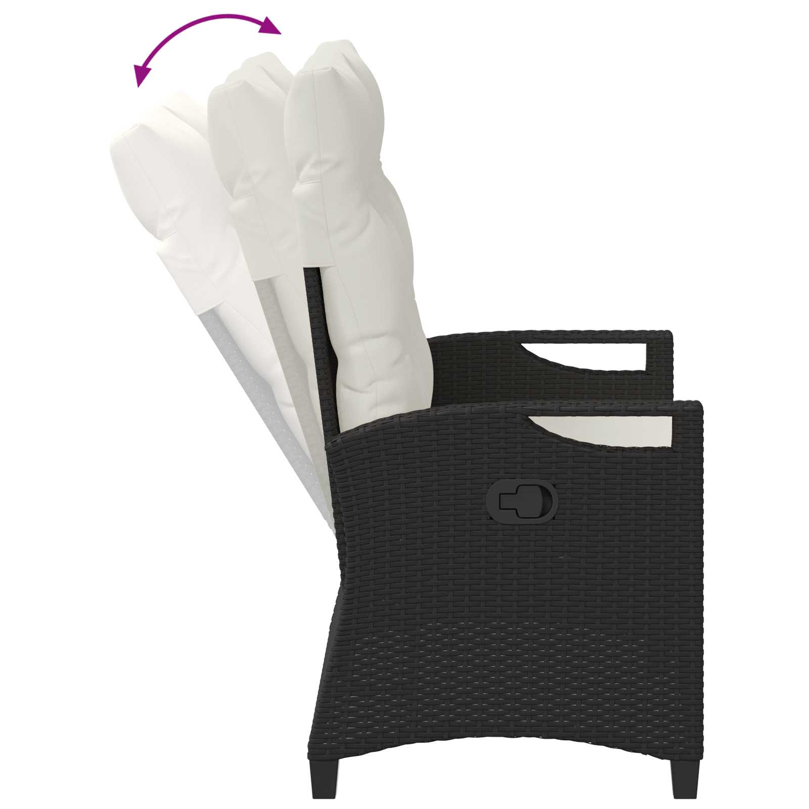 Kerti pad fekete és krém 105 x 60 x 112 cm acél és poliészter