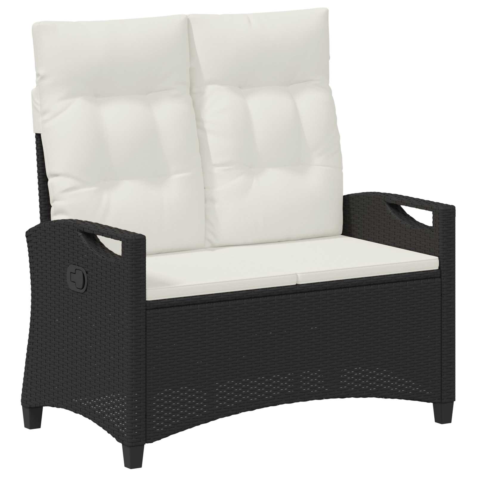 Kerti pad fekete és krém 105 x 60 x 112 cm acél és poliészter