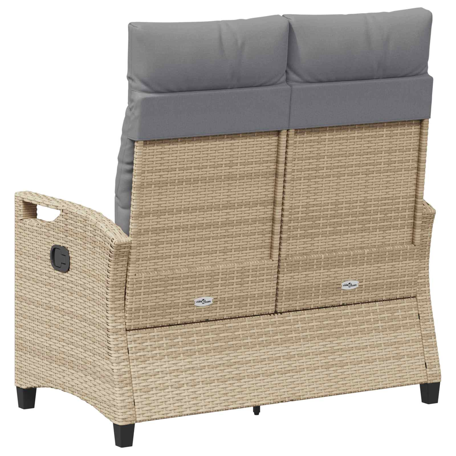 Kerti pad párnával beige és világosszürke 105 x 60 x 112 cm