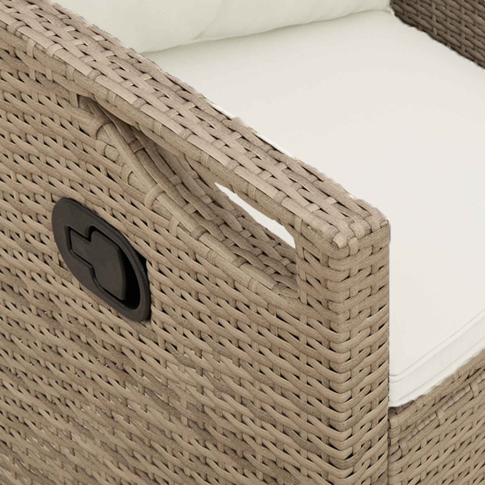 Kerti pad beige és krém 105 x 60 x 112 cm acél és poliészter
