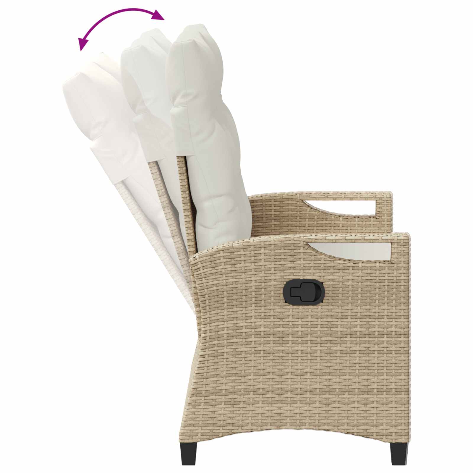 Kerti pad beige és krém 105 x 60 x 112 cm acél és poliészter