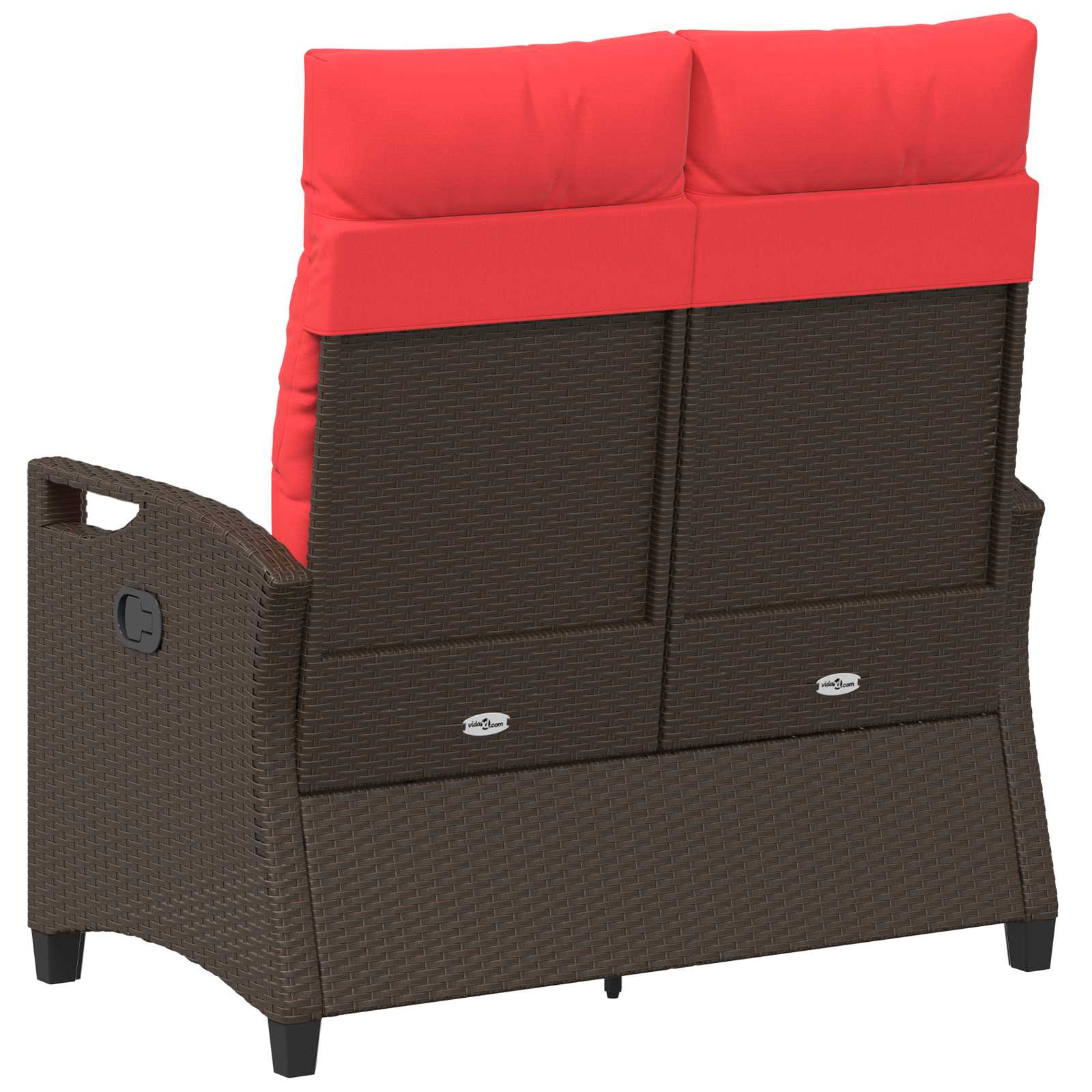 Kerti pad barna és piros 105 x 60 x 112 cm acél és poliészter