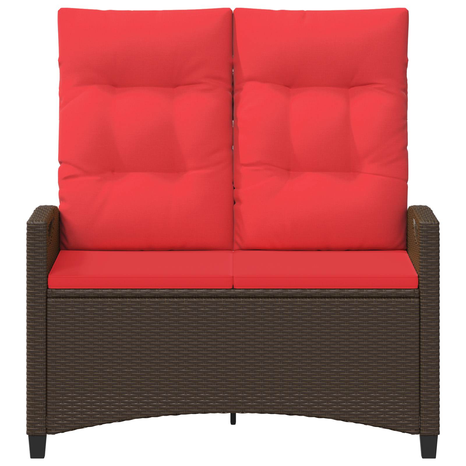 Kerti pad barna és piros 105 x 60 x 112 cm acél és poliészter
