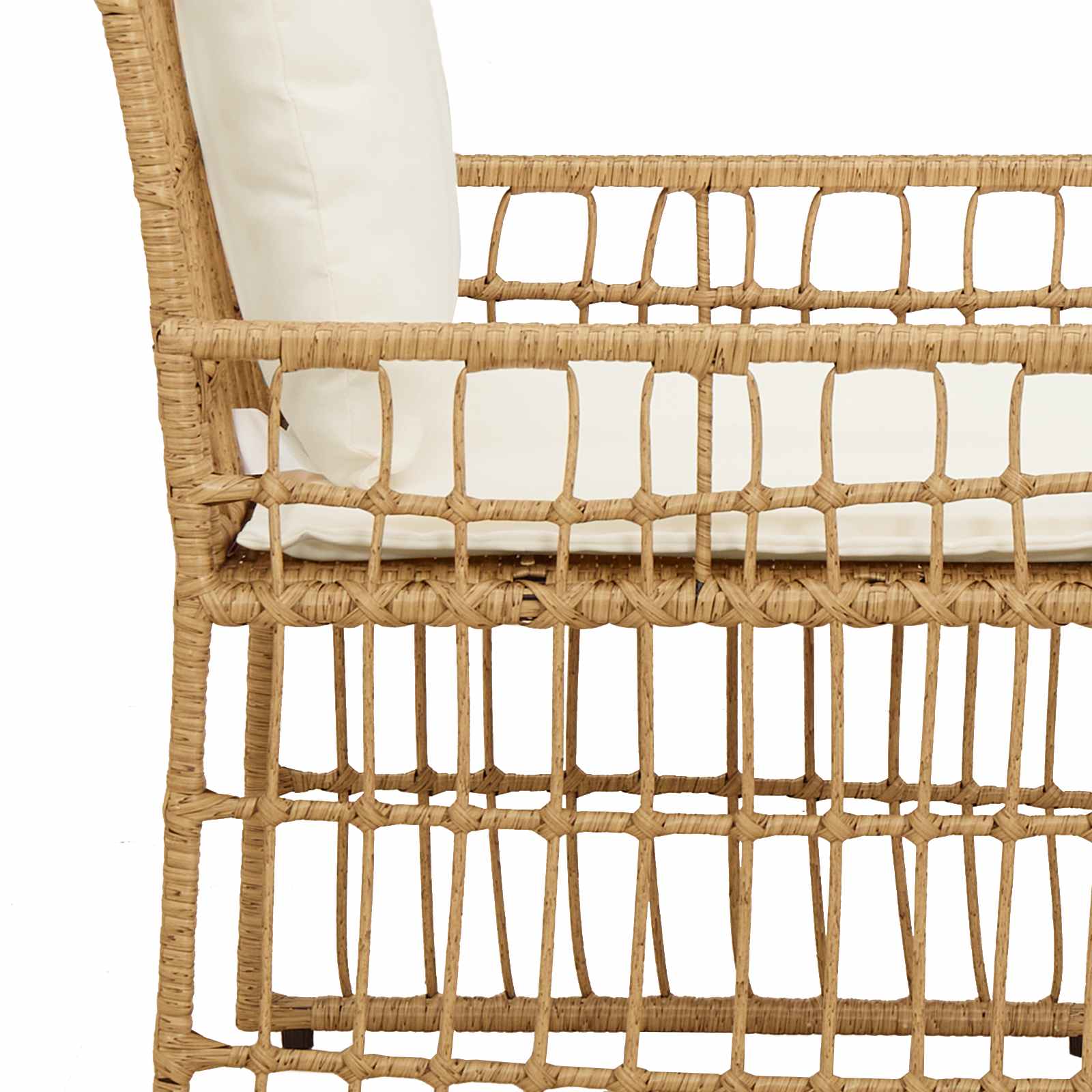 Kültéri bútor szett 5 pcs természetes és krémszínű fehér