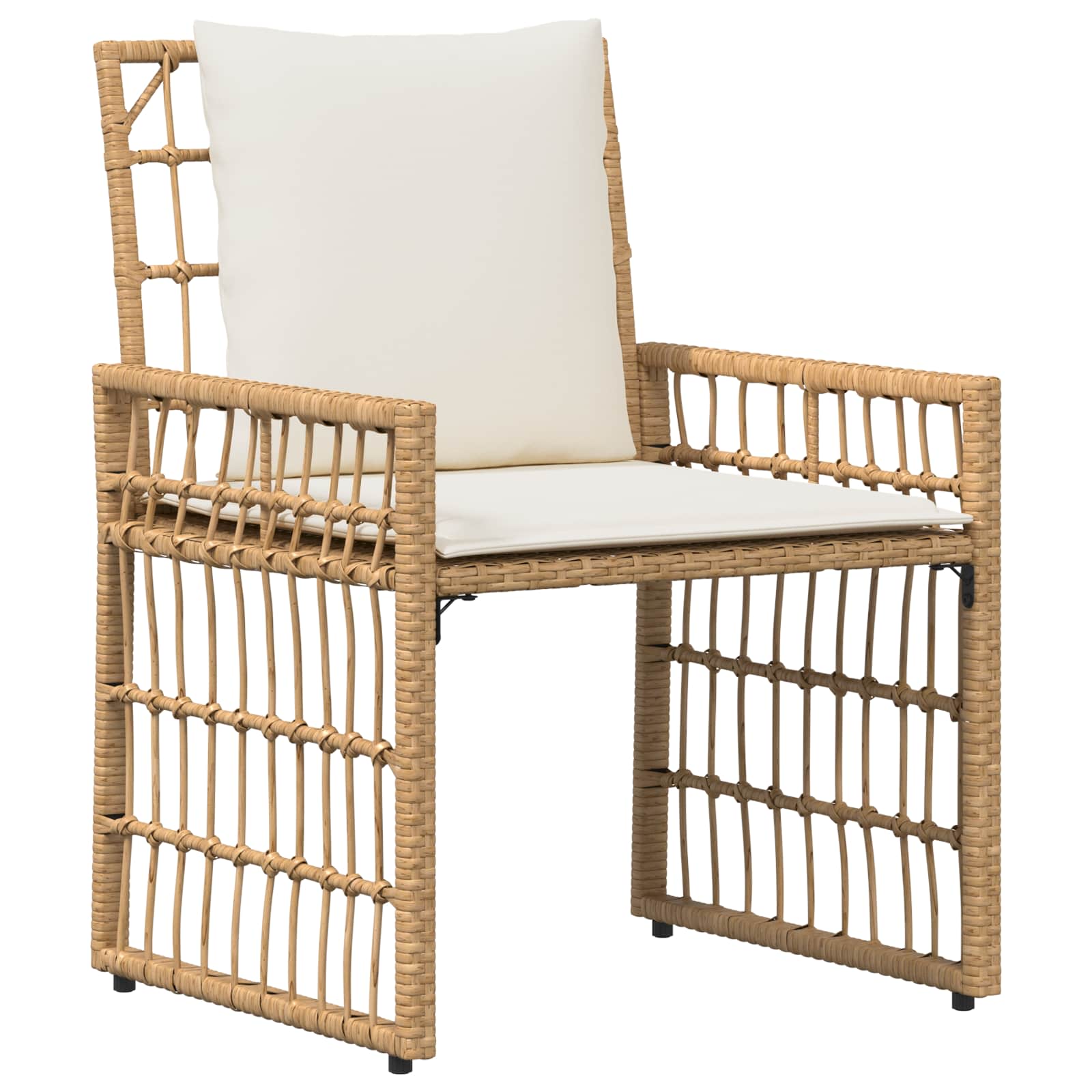 Kültéri bútor szett 5 pcs természetes és krémszínű fehér