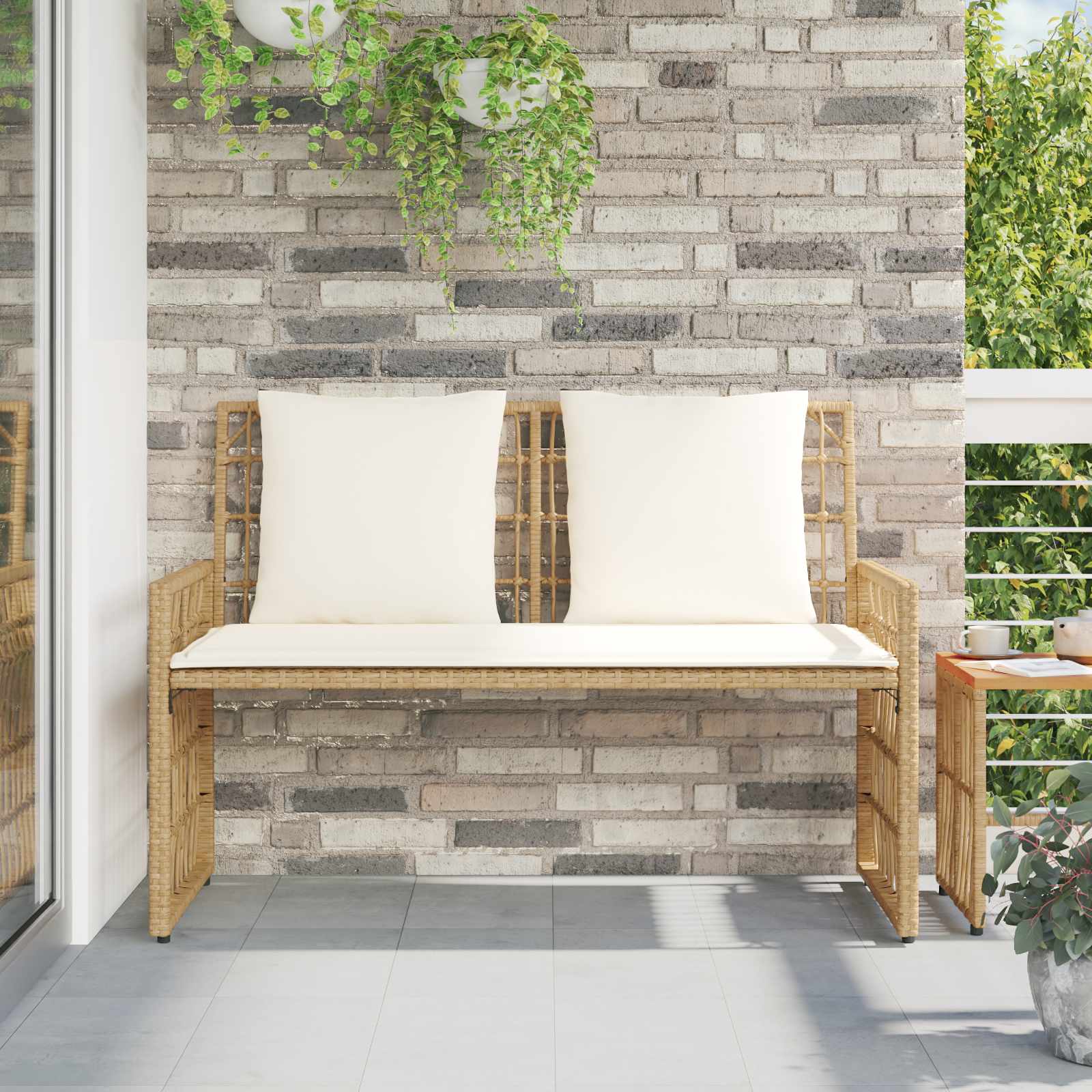 Kerti pad egyszínű természetes és krémszínű 116 x 55 x 82 cm