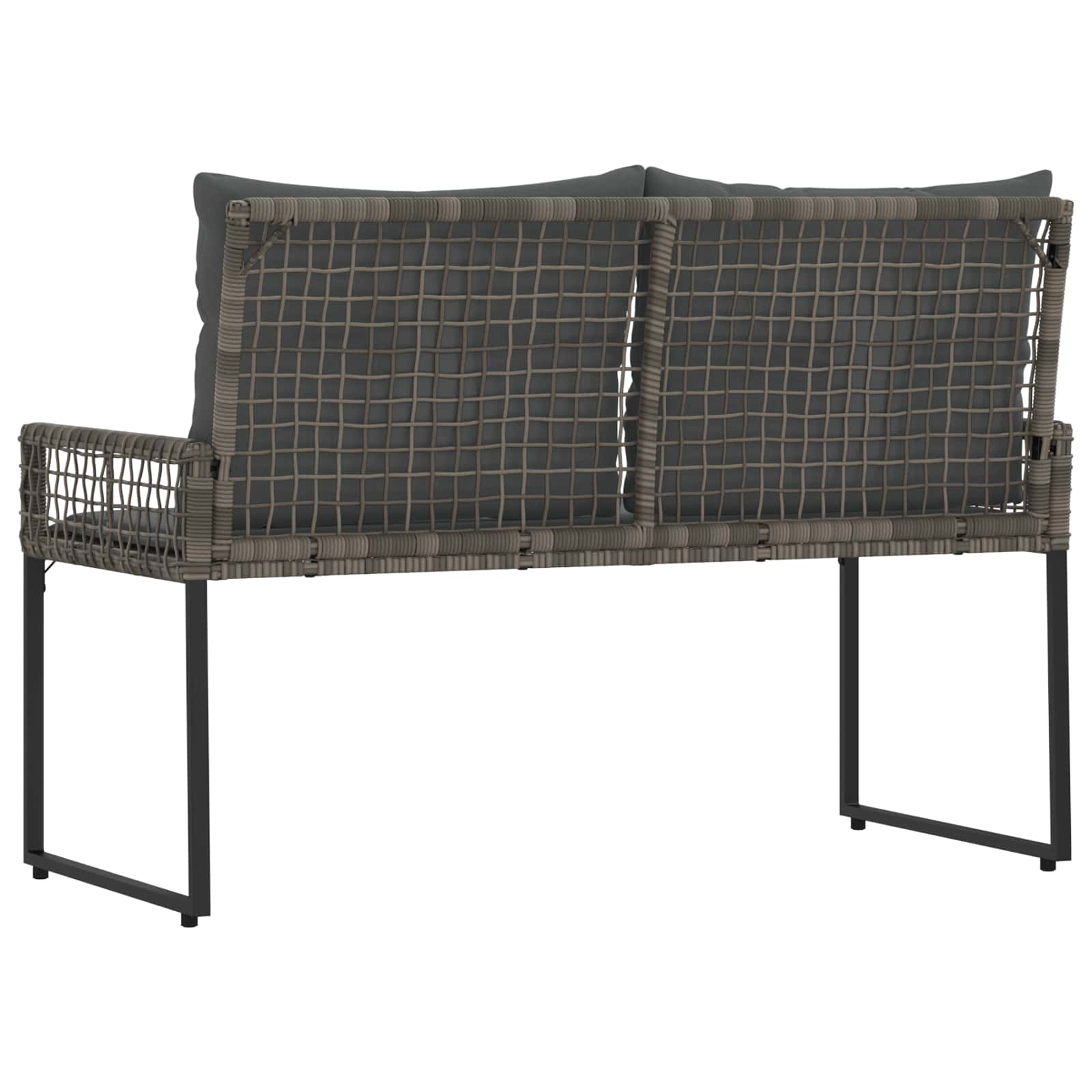 Kerti pad párnával szürke 118 x 55 x 82 cm pe rattan és szövet