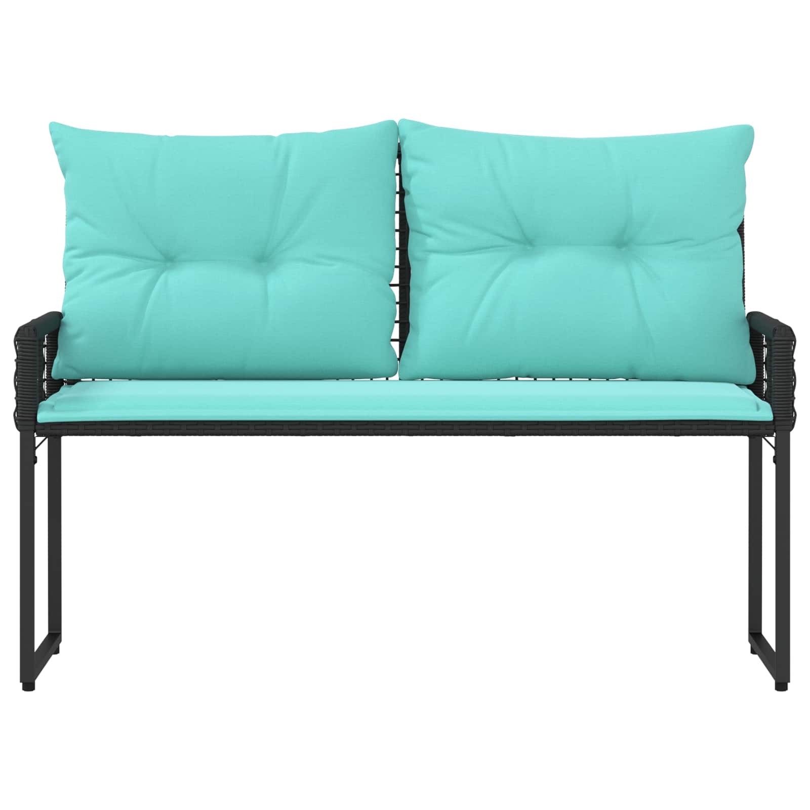 Kerti pad fekete és türkiz 118 x 55 x 82 cm pe rattan és szövet
