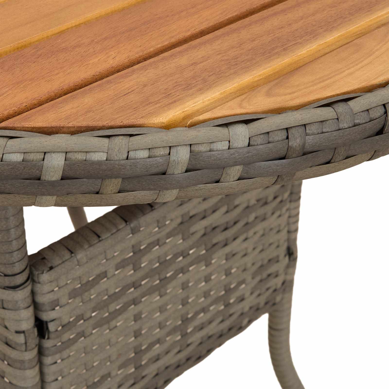 Vacsora asztal szürke és akác 70 x 70 x 73 cm tömör akácfa