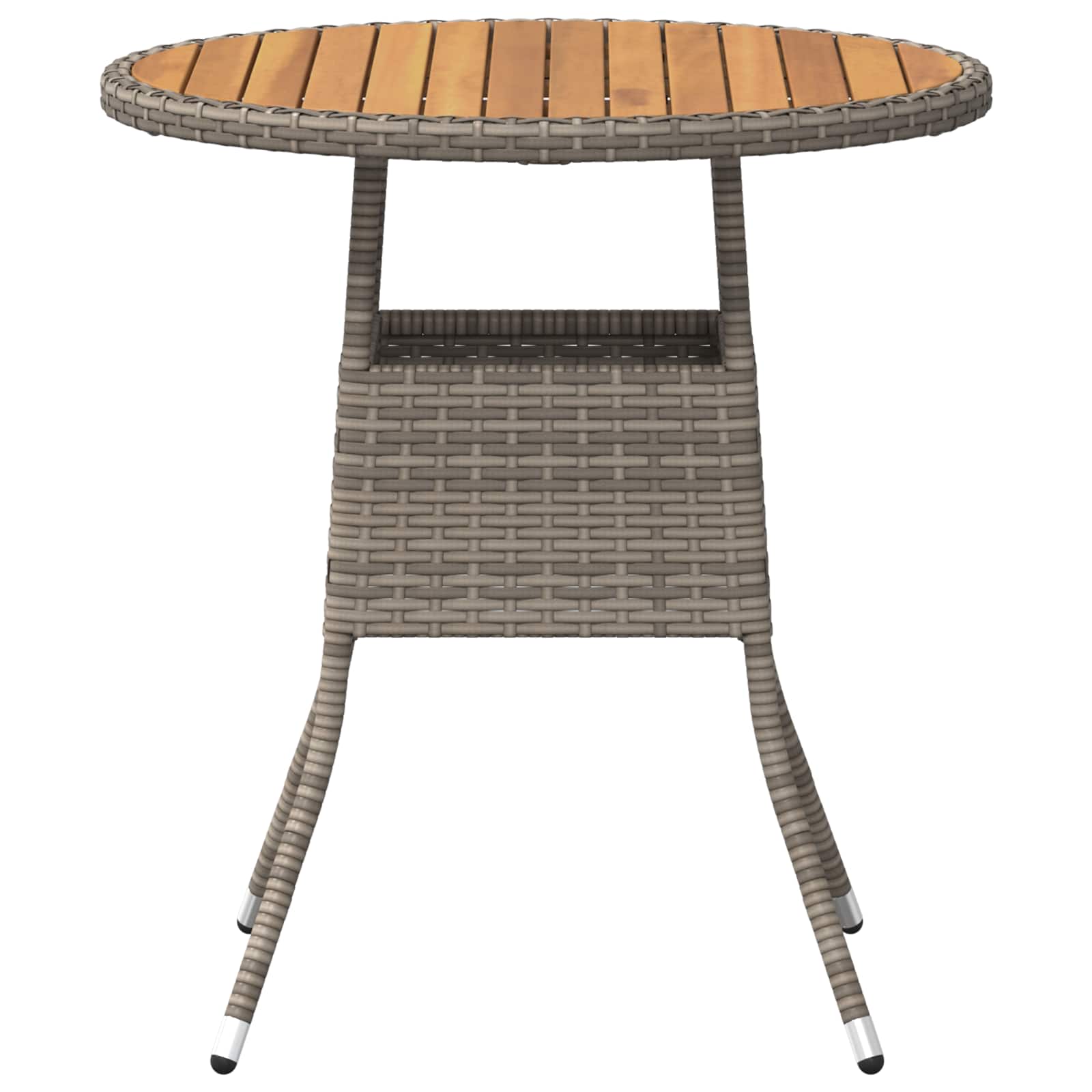 Vacsora asztal szürke és akác 70 x 70 x 73 cm tömör akácfa