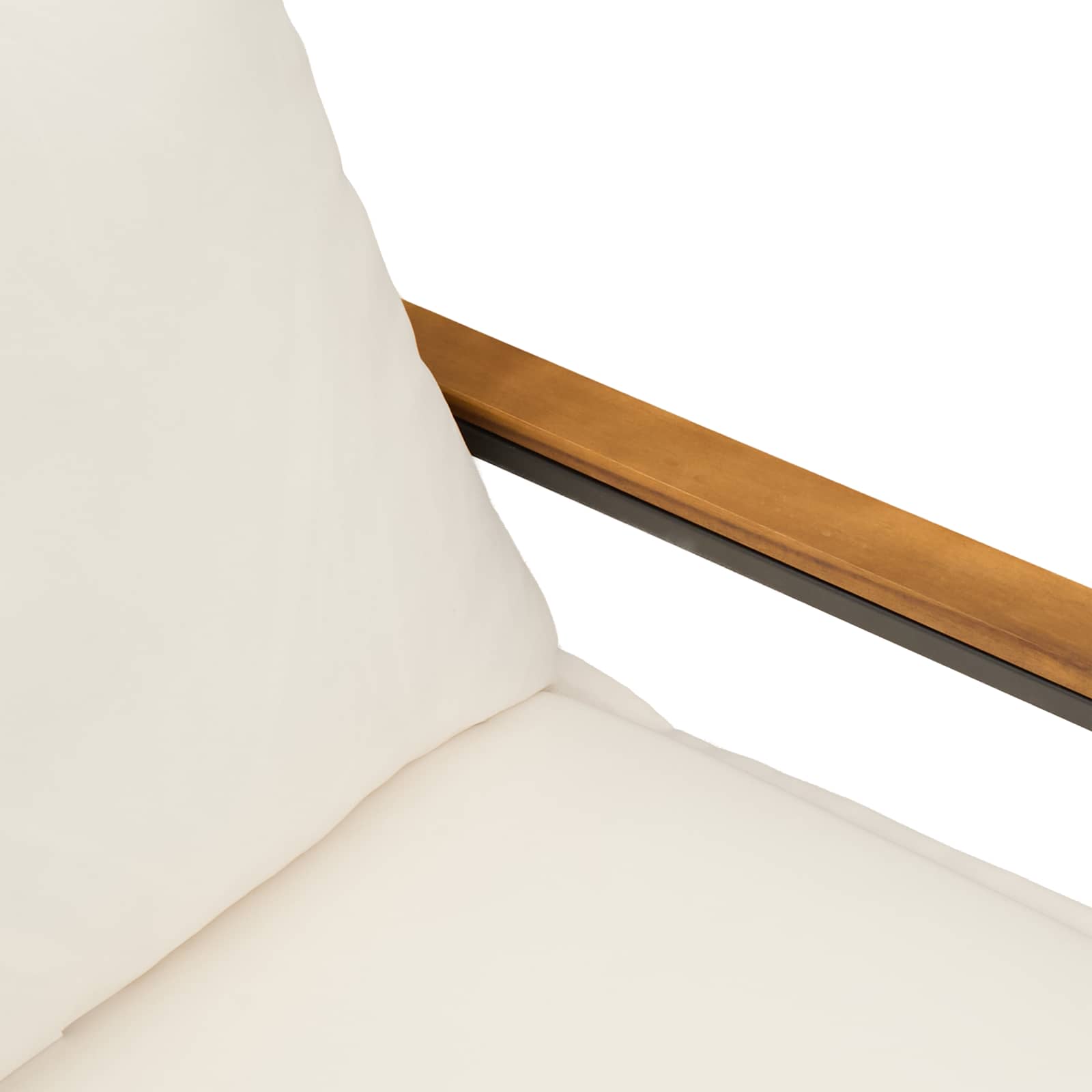 Pad párnával fekete és krémfehér 115 x 65 x 72 cm rattan