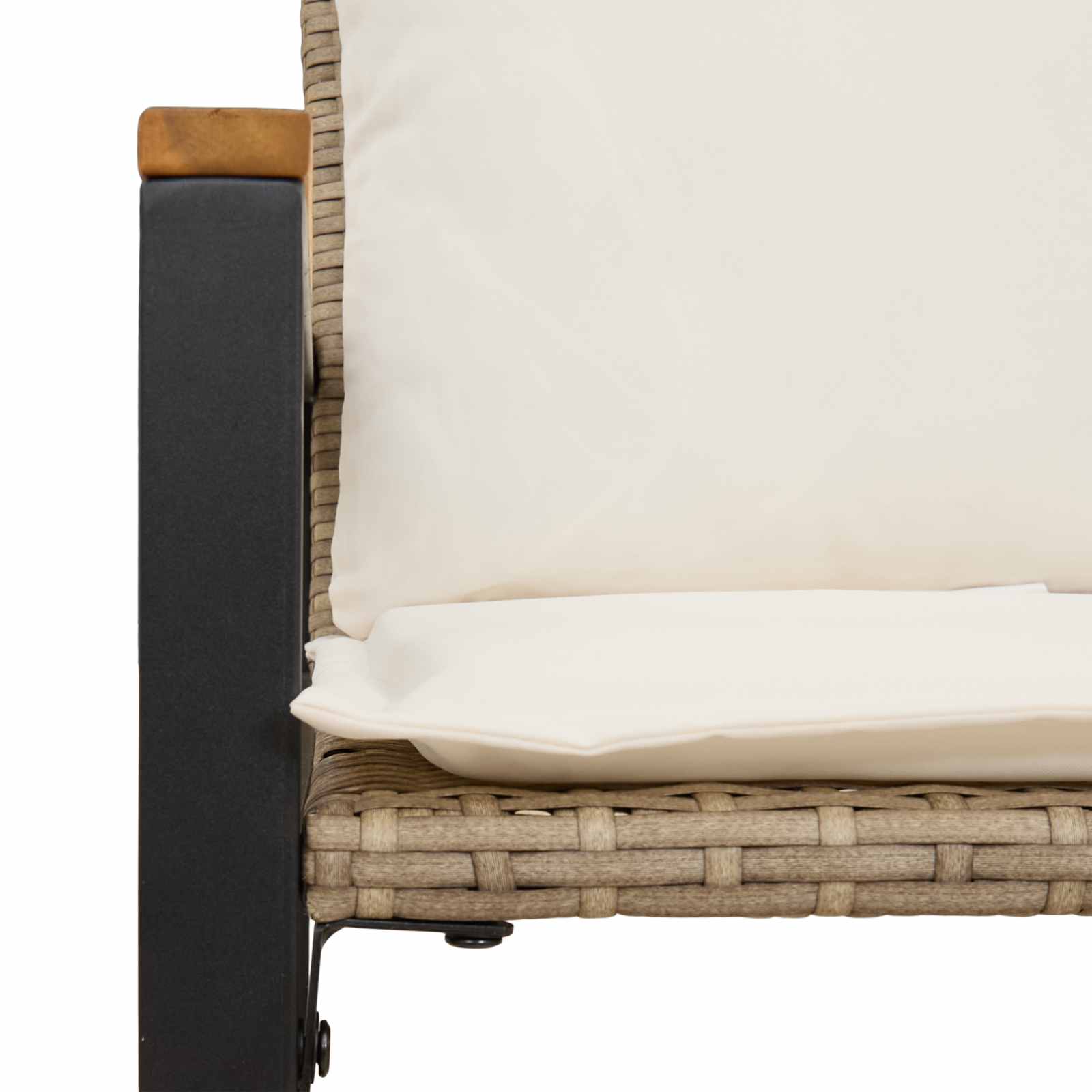 Pad párnával beige és krémszínű 115 x 65 x 72 cm rattan