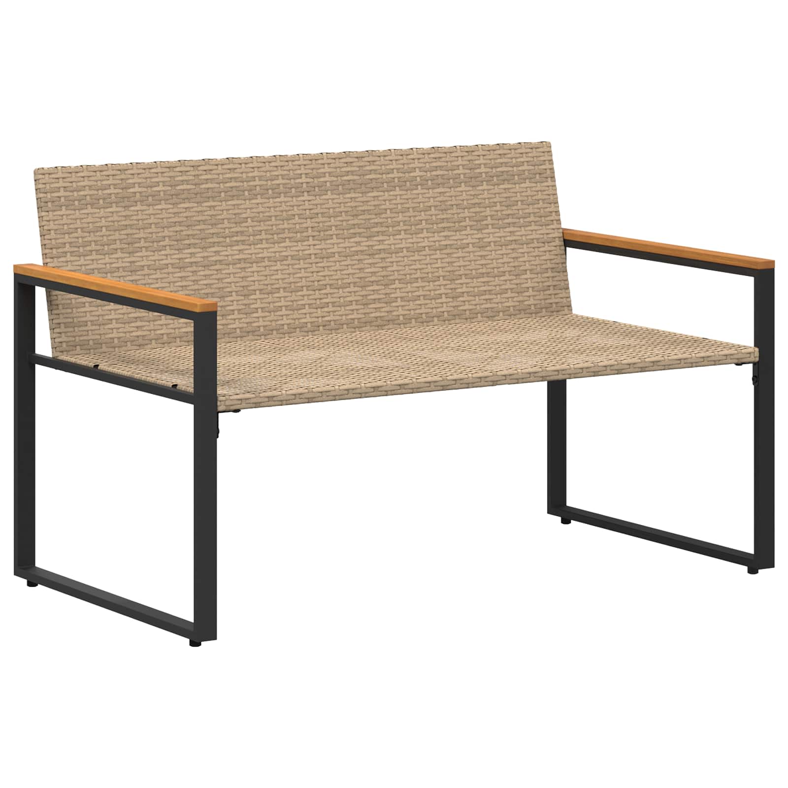 Pad párnával beige és krémszínű 115 x 65 x 72 cm rattan