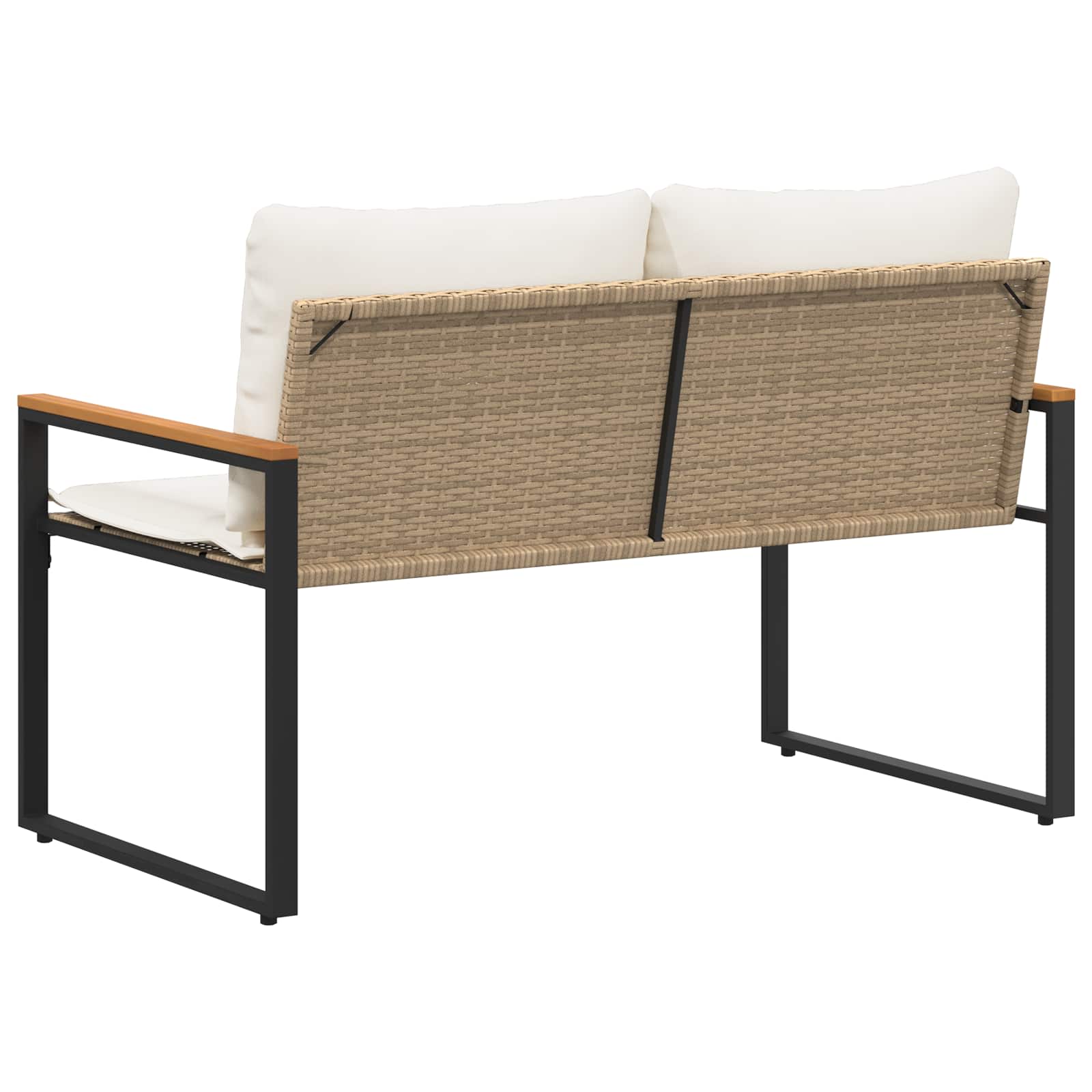 Pad párnával beige és krémszínű 115 x 65 x 72 cm rattan