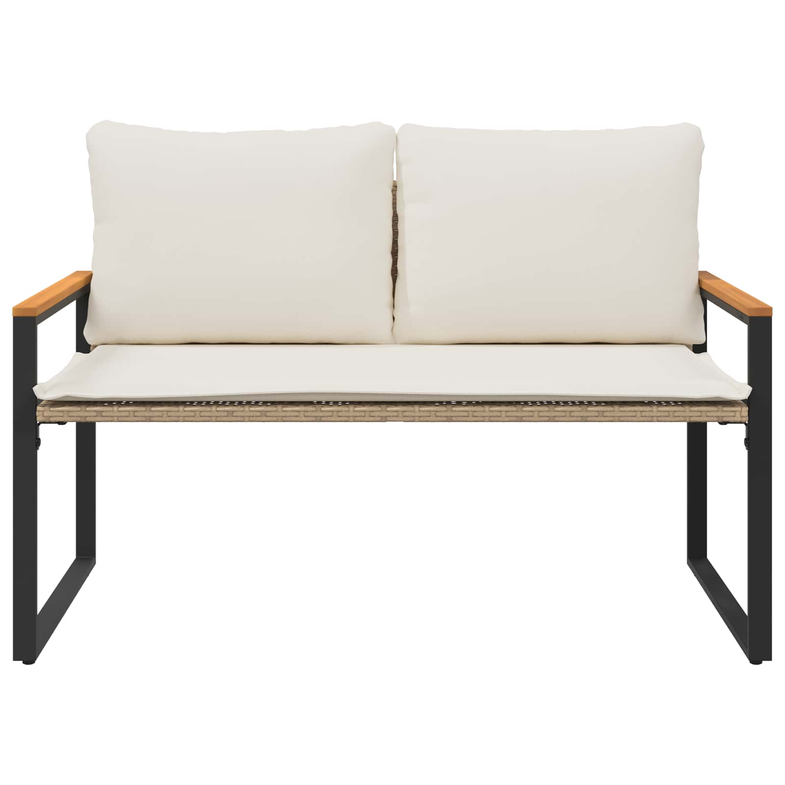 Pad párnával beige és krémszínű 115 x 65 x 72 cm rattan