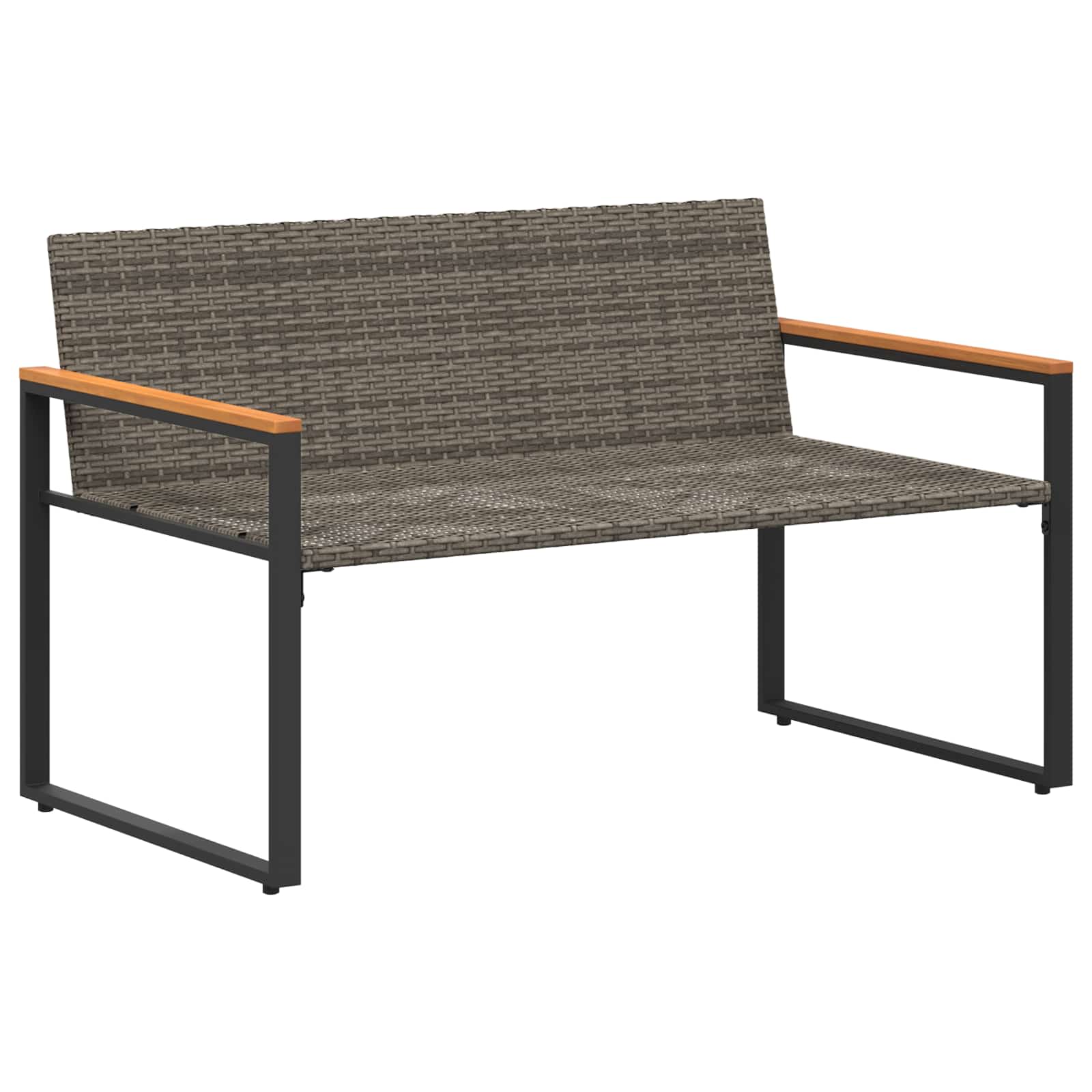 Pad párnával szürke és sötétkék 115 x 65 x 72 cm rattan