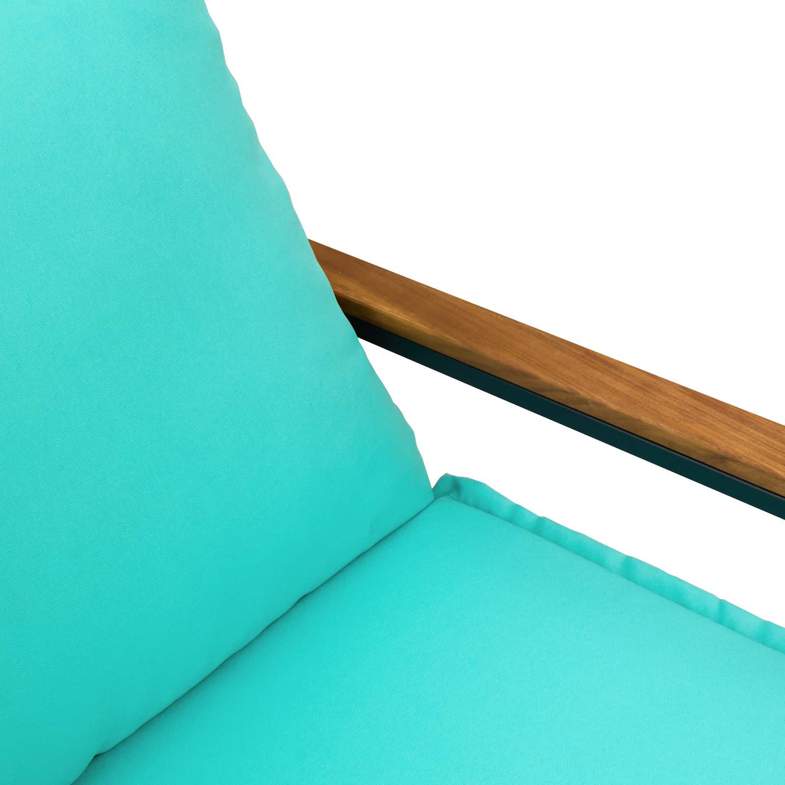 Pad párnával fekete és türkiz 115 x 65 x 72 cm rattan