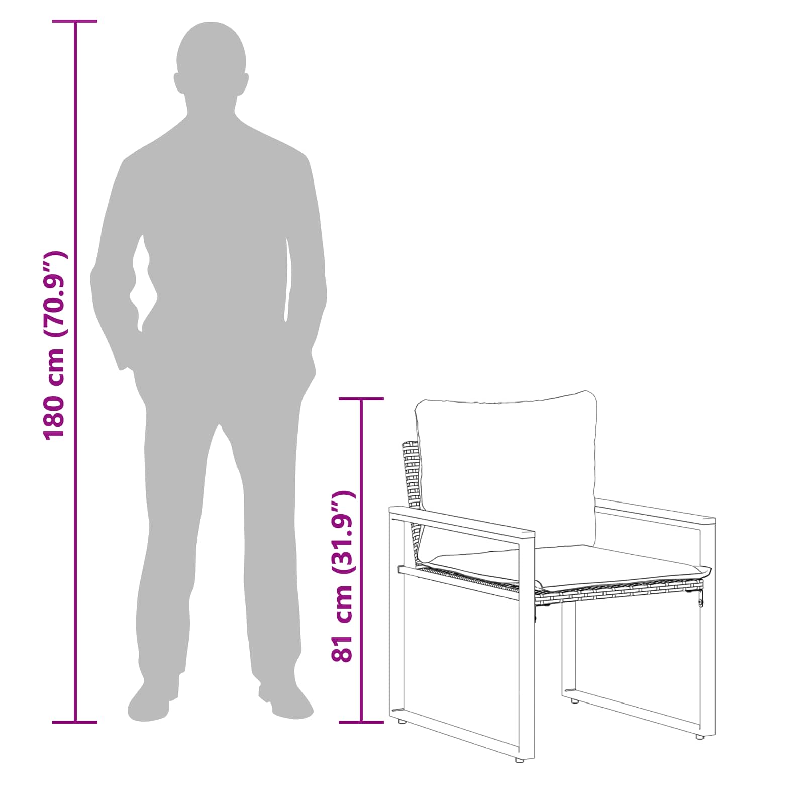 Bútor szettek párnával 3 pcs fekete és krémfehér rattan