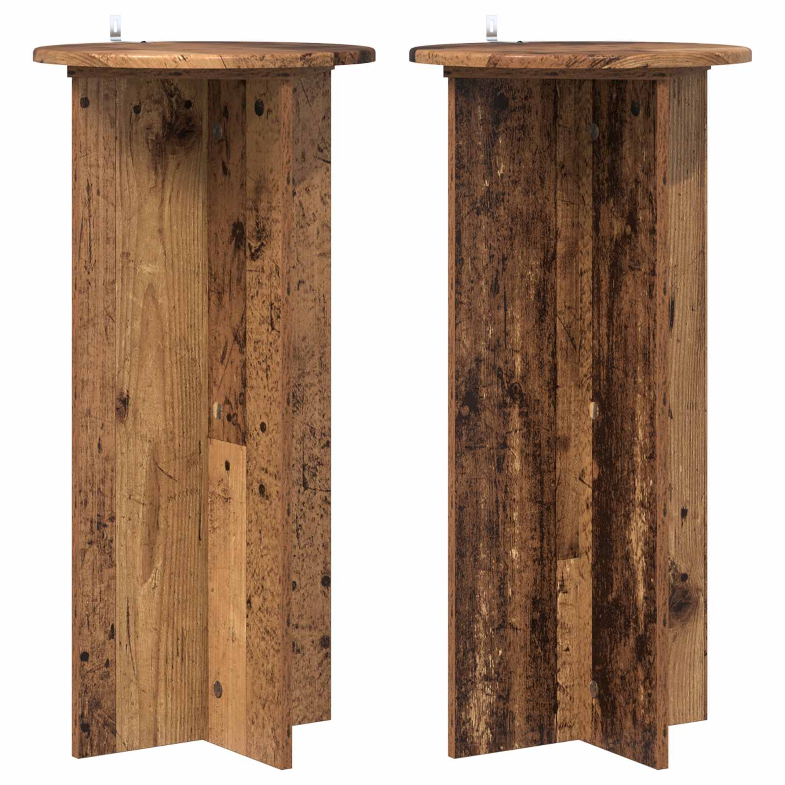 Növényállvány 2 pcs antik fa 40 x 40 x 80 cm szerelt fa