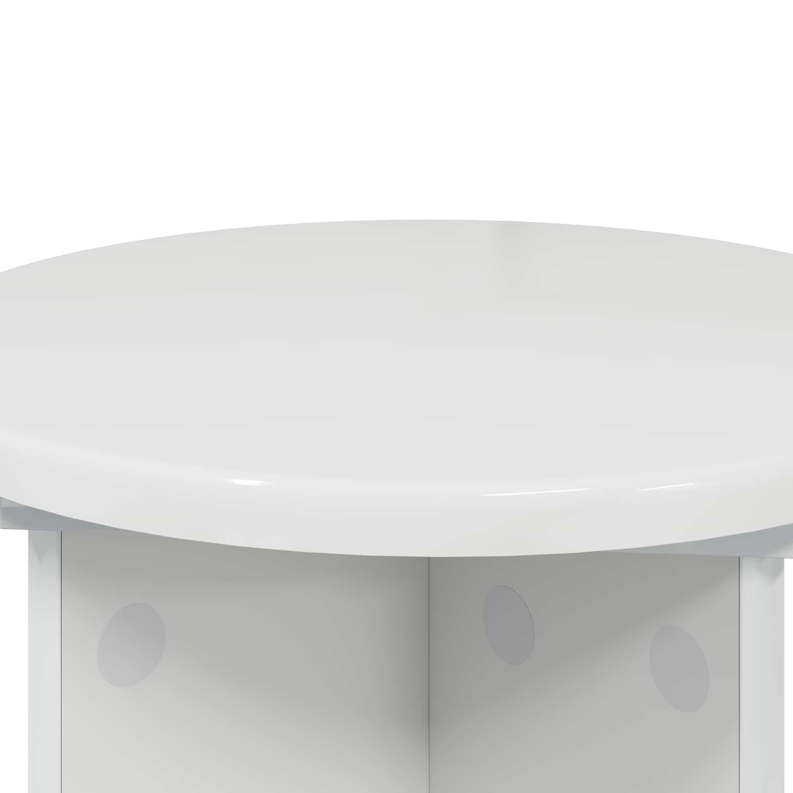 Növényállvány 2 pcs magasfényű fehér ø29,5 x 40 cm szerelt fa