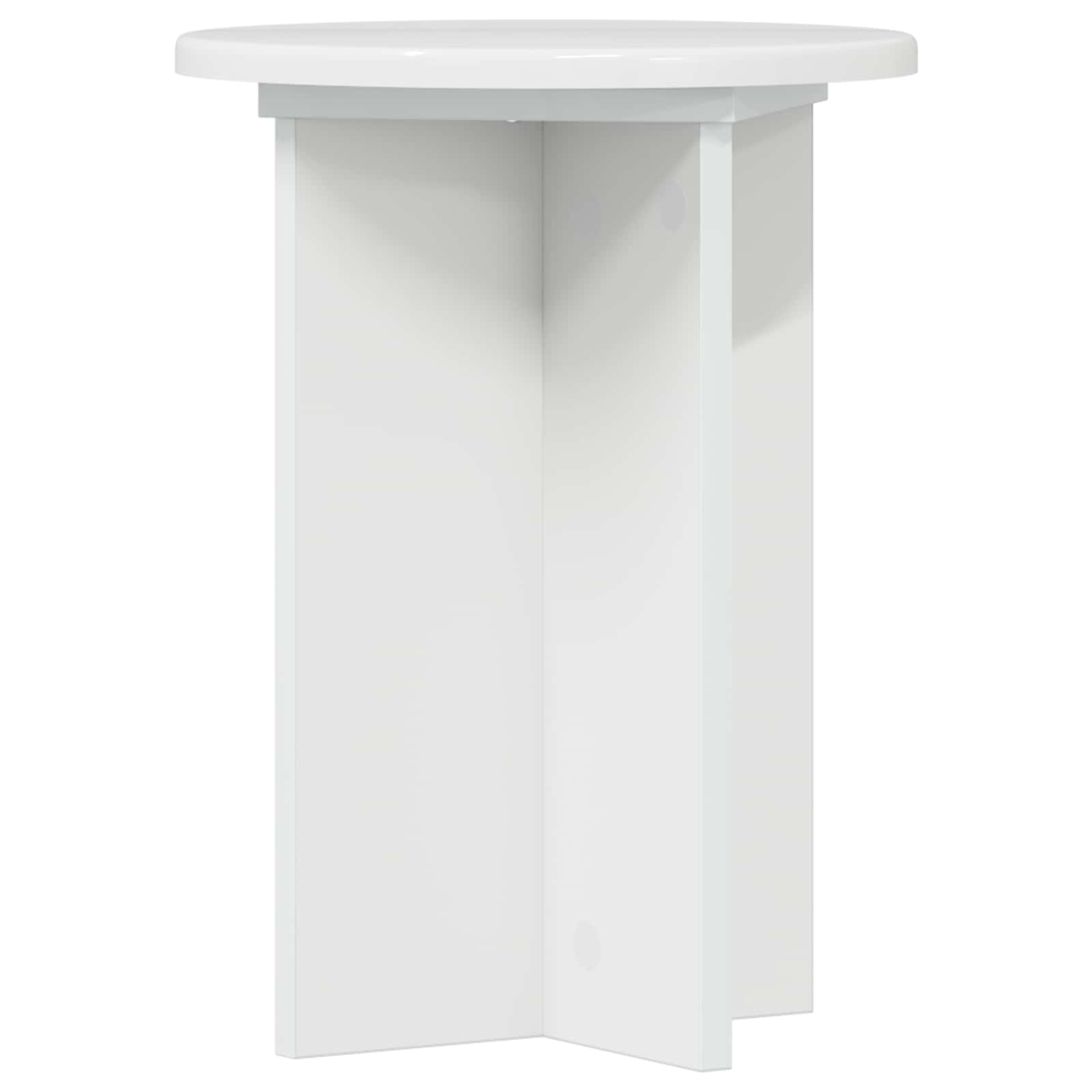 Növényállvány 2 pcs magasfényű fehér ø29,5 x 40 cm szerelt fa