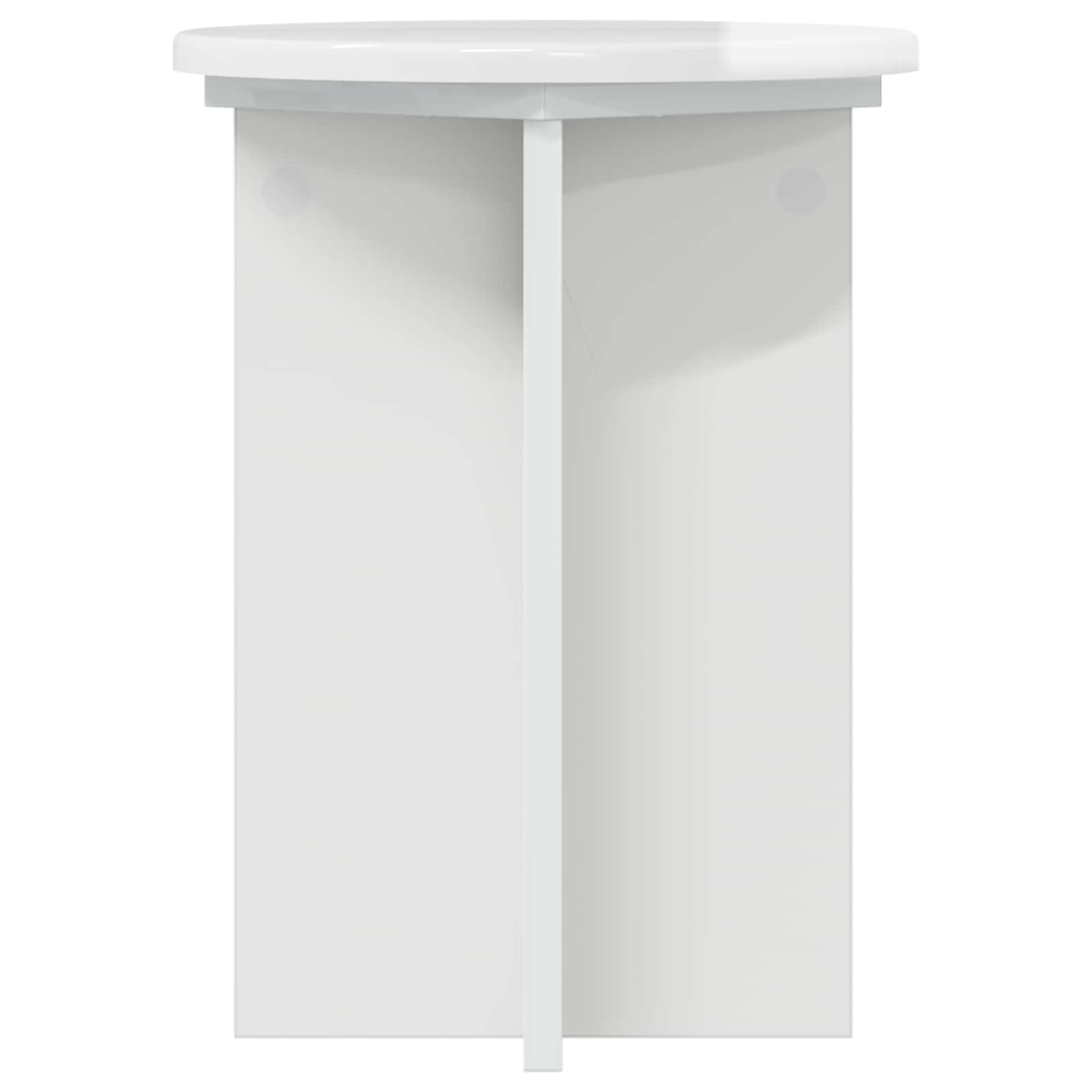 Növényállvány 2 pcs magasfényű fehér ø29,5 x 40 cm szerelt fa