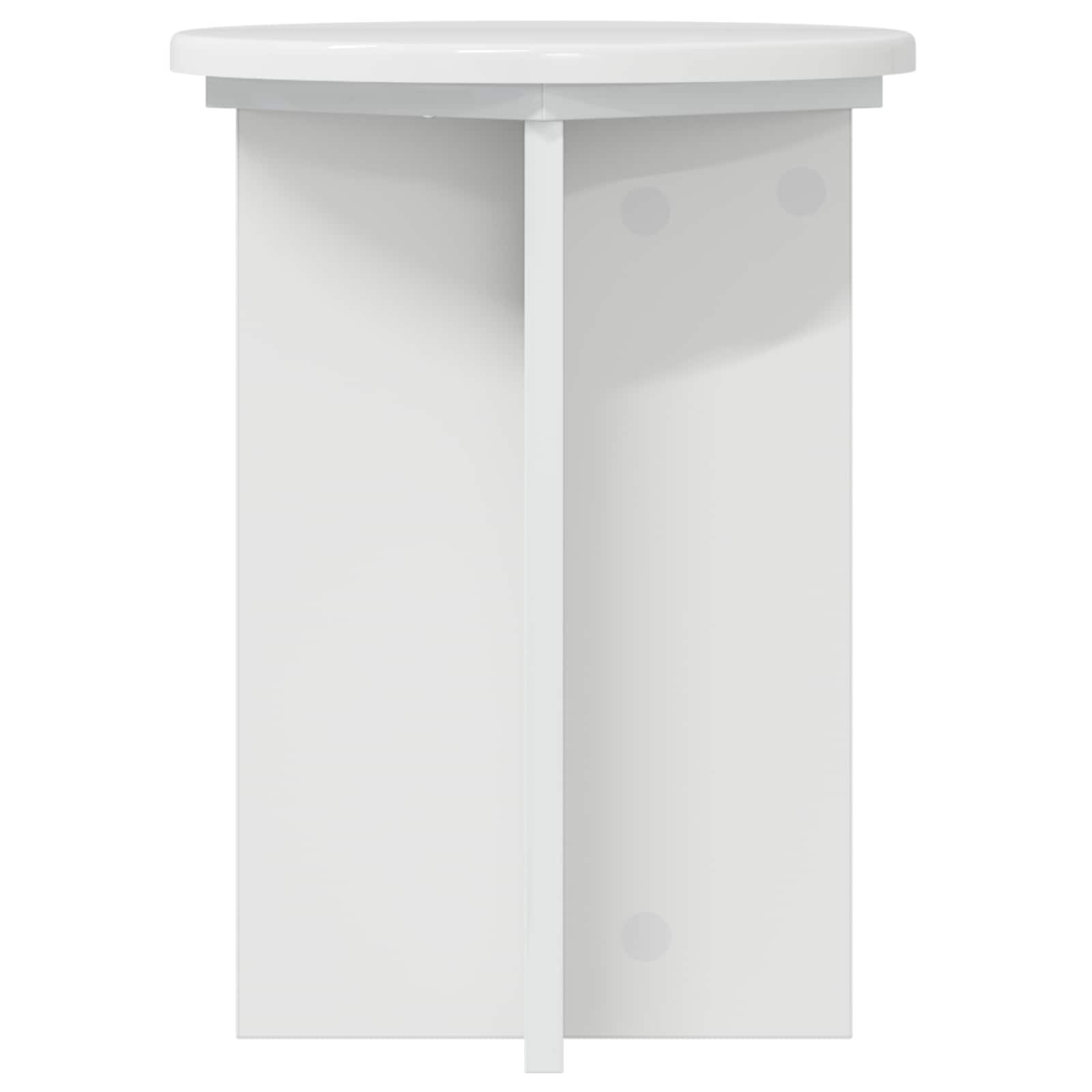 Növényállvány 2 pcs magasfényű fehér ø29,5 x 40 cm szerelt fa