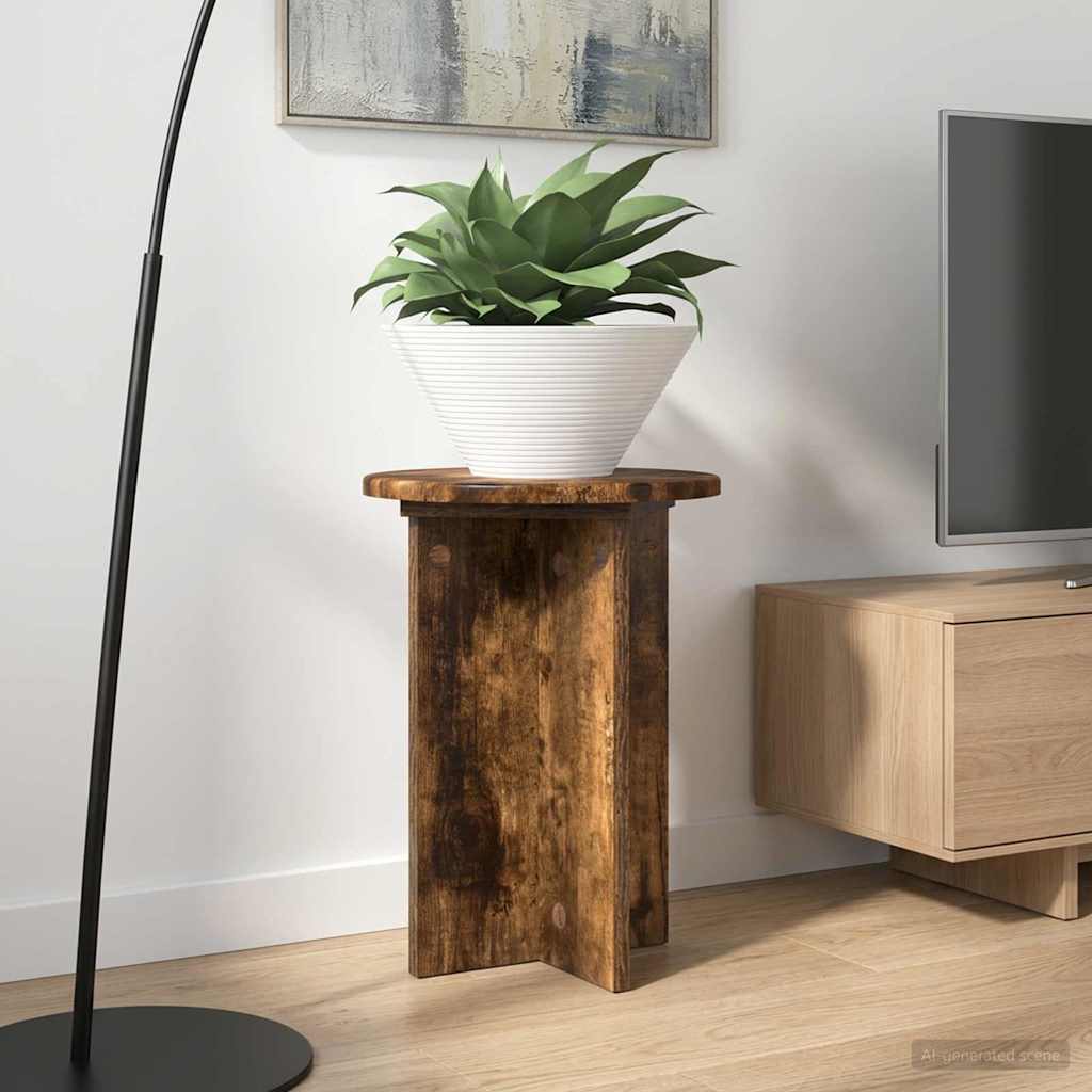 Növényállvány 2 pcs füstös tölgy ø29,5 x 40 cm szerelt fa