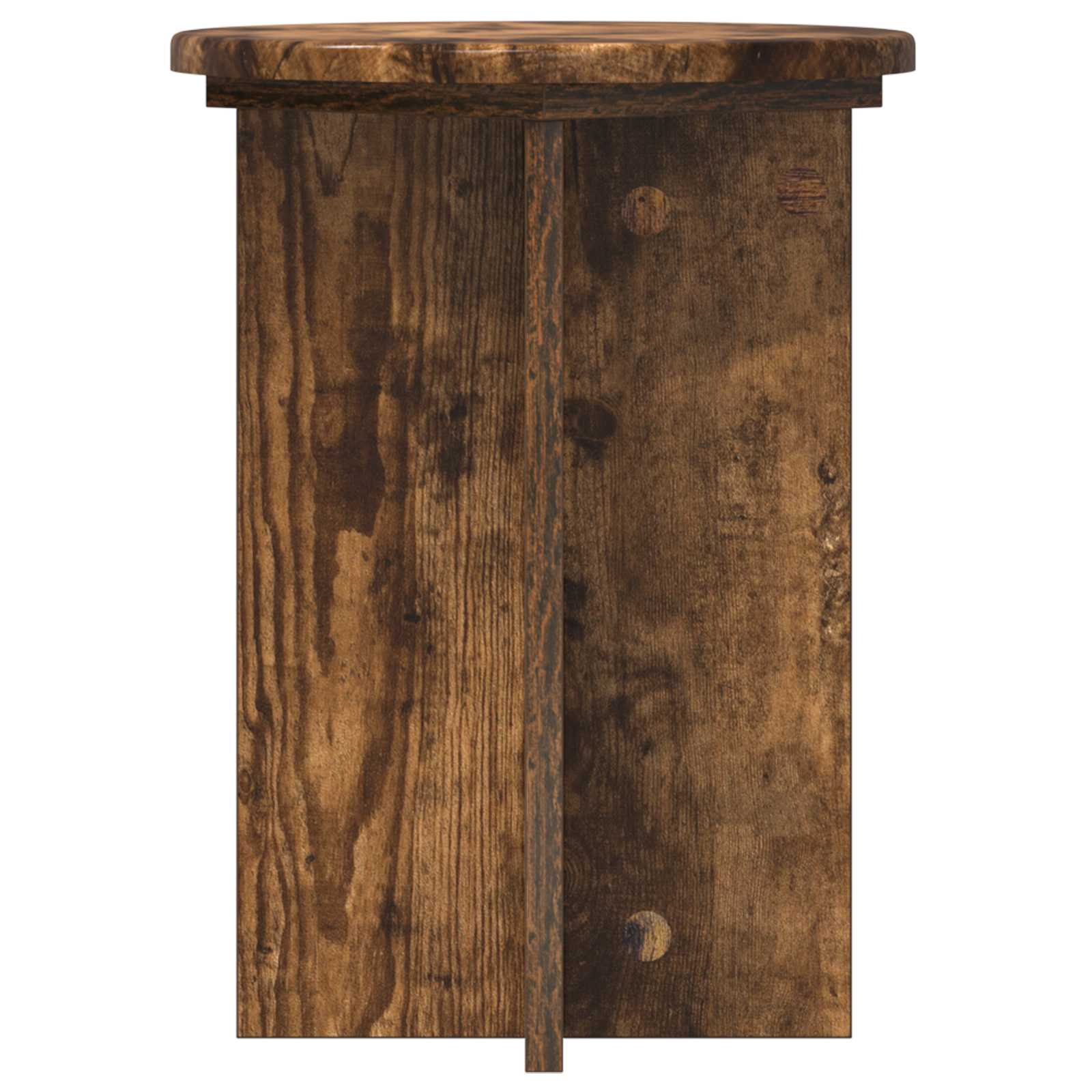 Növényállvány 2 pcs füstös tölgy ø29,5 x 40 cm szerelt fa