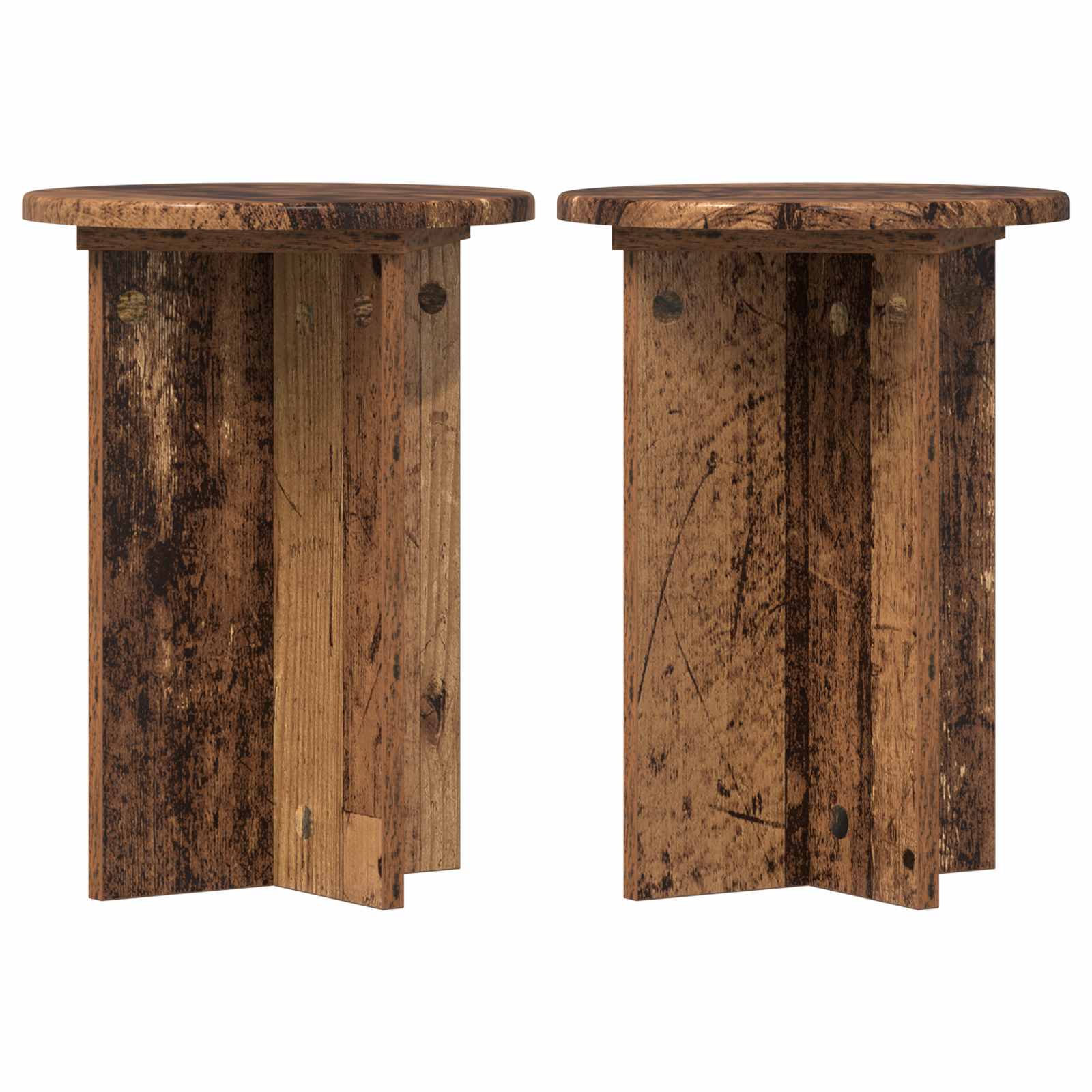 Növényállvány 2 pcs antik fa ø29,5 x 40 cm szerelt fa