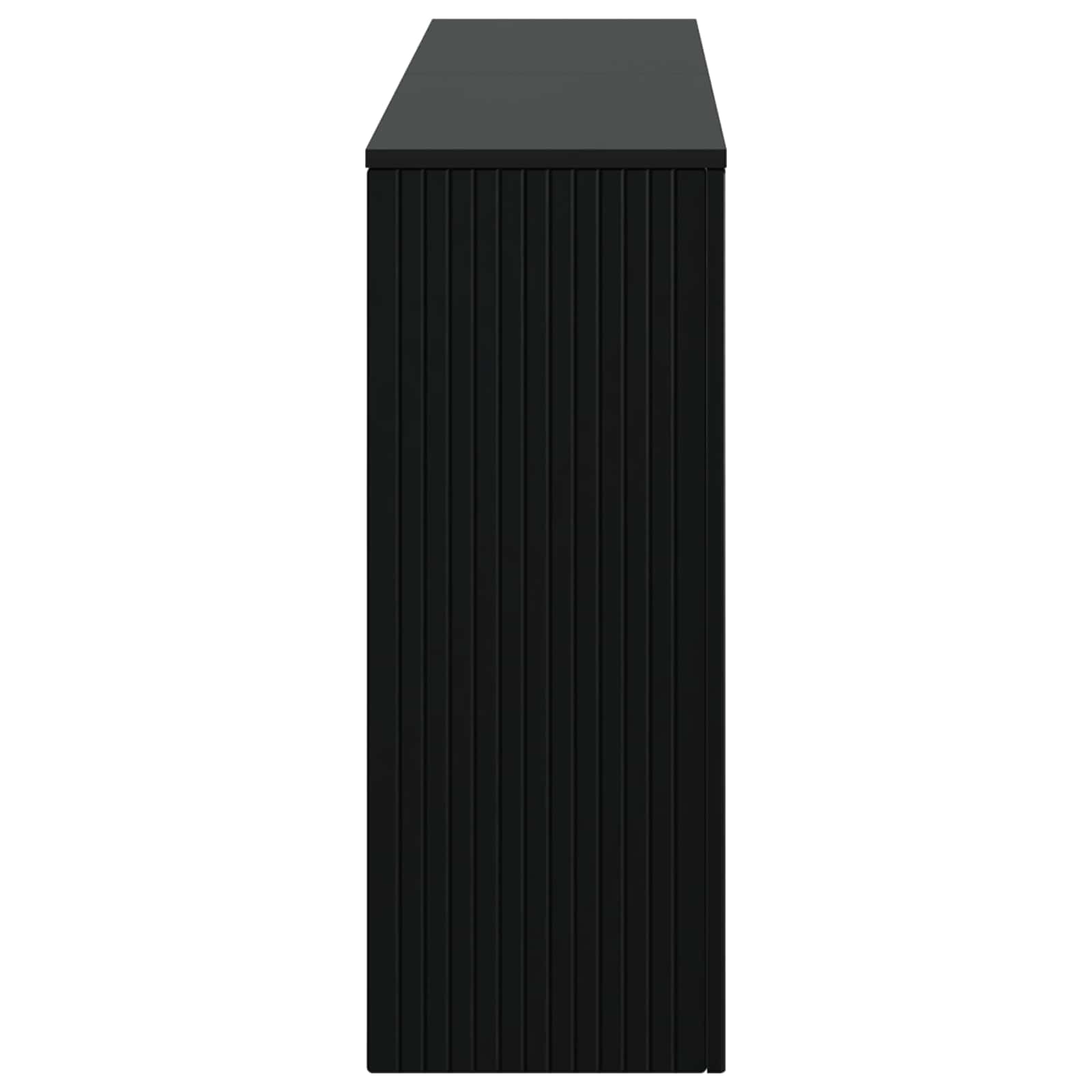 Konzolasztal csíkos fekete 155 x 29 x 74 cm mérnöki fa