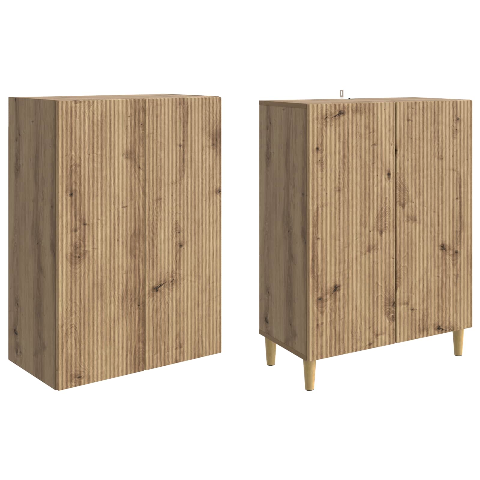 Szekrény szett 2 pcs kézműves tölgy 66 x 34,5 x 90 cm