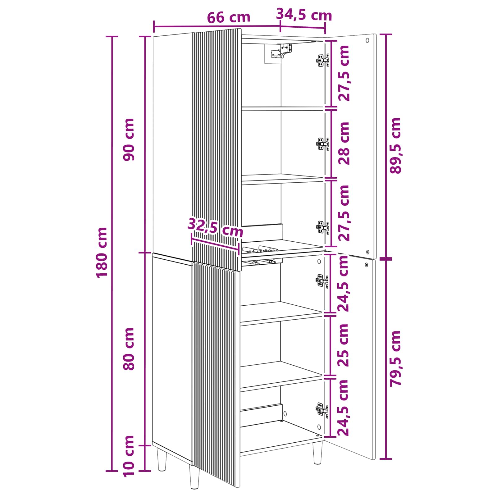 Szekrény szett 2 pcs kézműves tölgy 66 x 34,5 x 90 cm