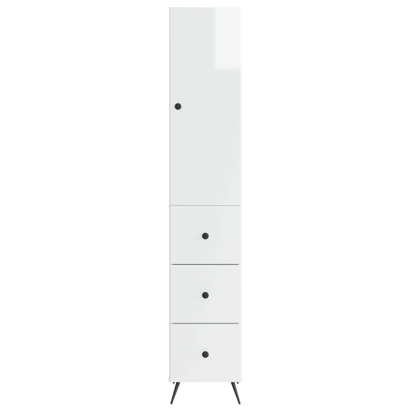 Szekrény szett 2 pcs magasfényű fehér 34,5 x 34,5 x 90 cm