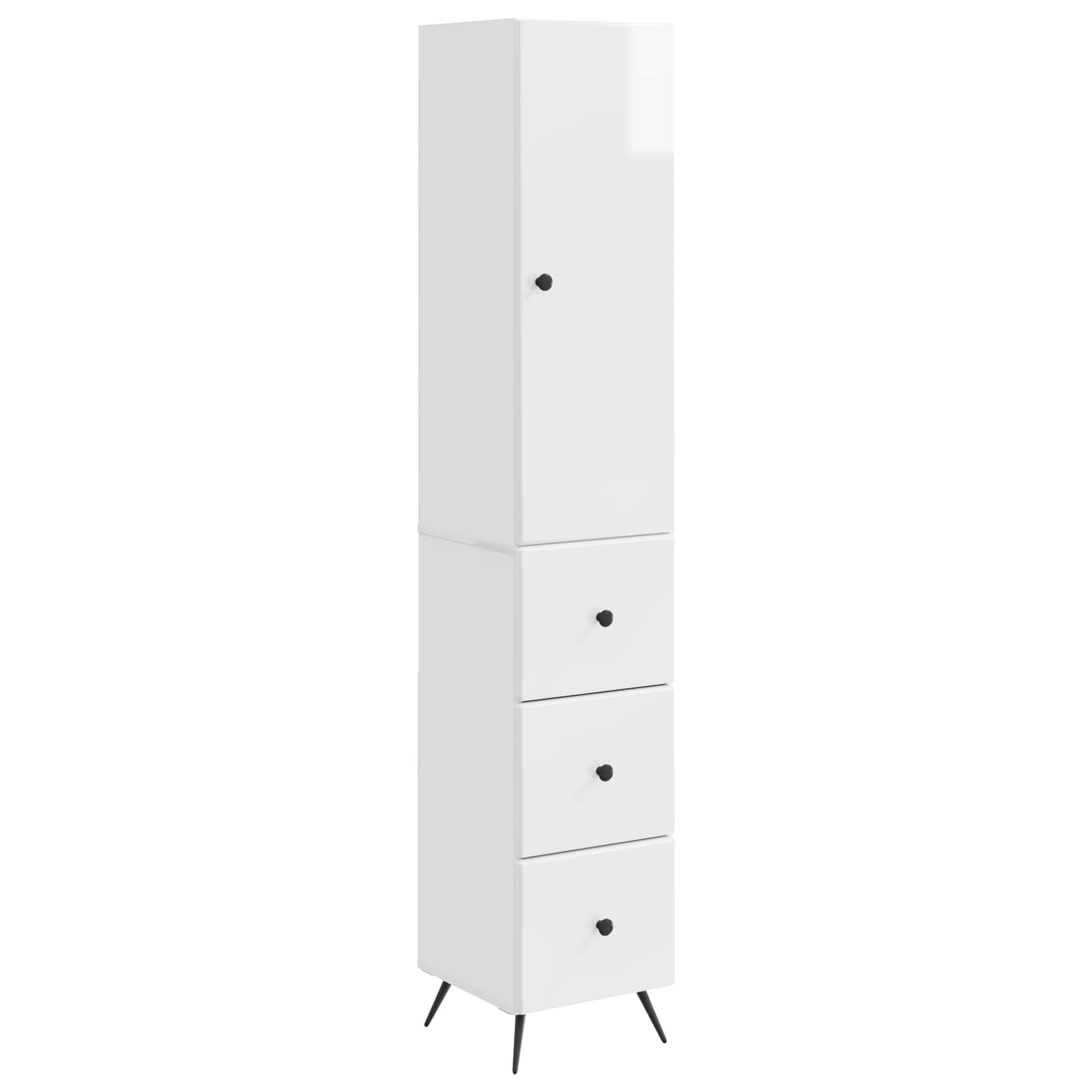 Szekrény szett 2 pcs magasfényű fehér 34,5 x 34,5 x 90 cm