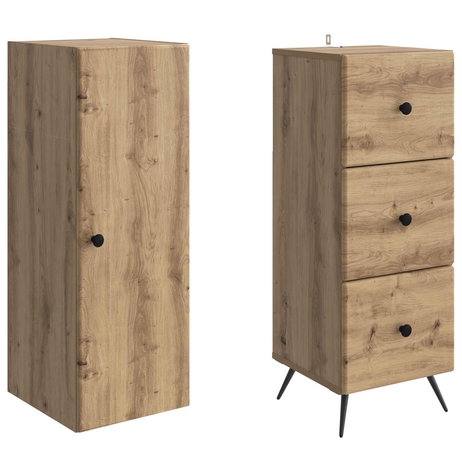Szekrény szett 2 pcs kézműves tölgy 34,5 x 34,5 x 90 cm