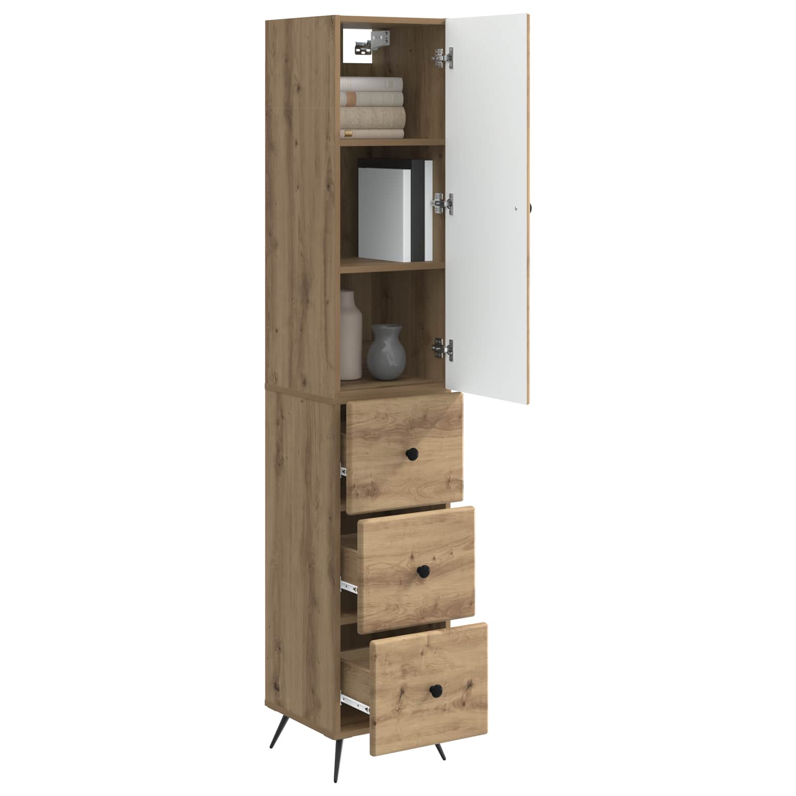 Szekrény szett 2 pcs kézműves tölgy 34,5 x 34,5 x 90 cm