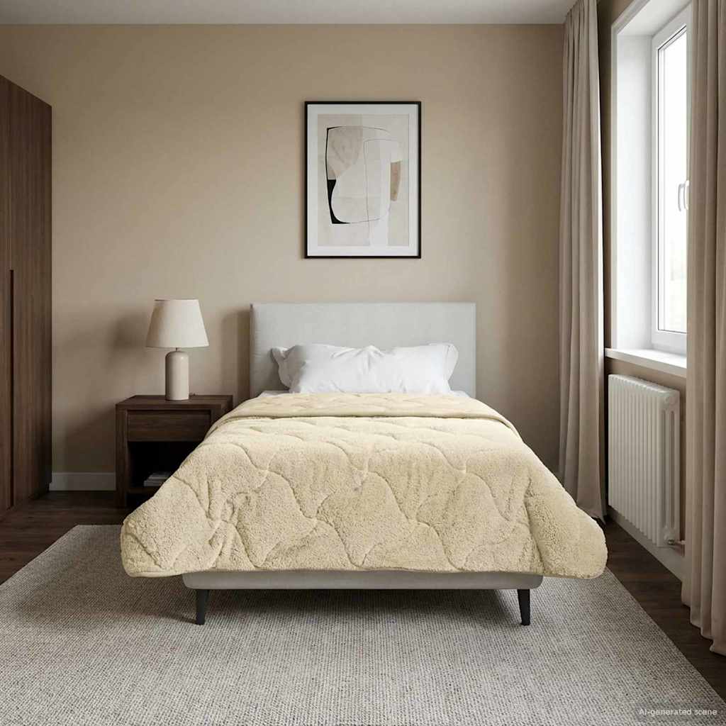 Téli takaró krém 140 x 200 cm mikroszálas és teddy plüss