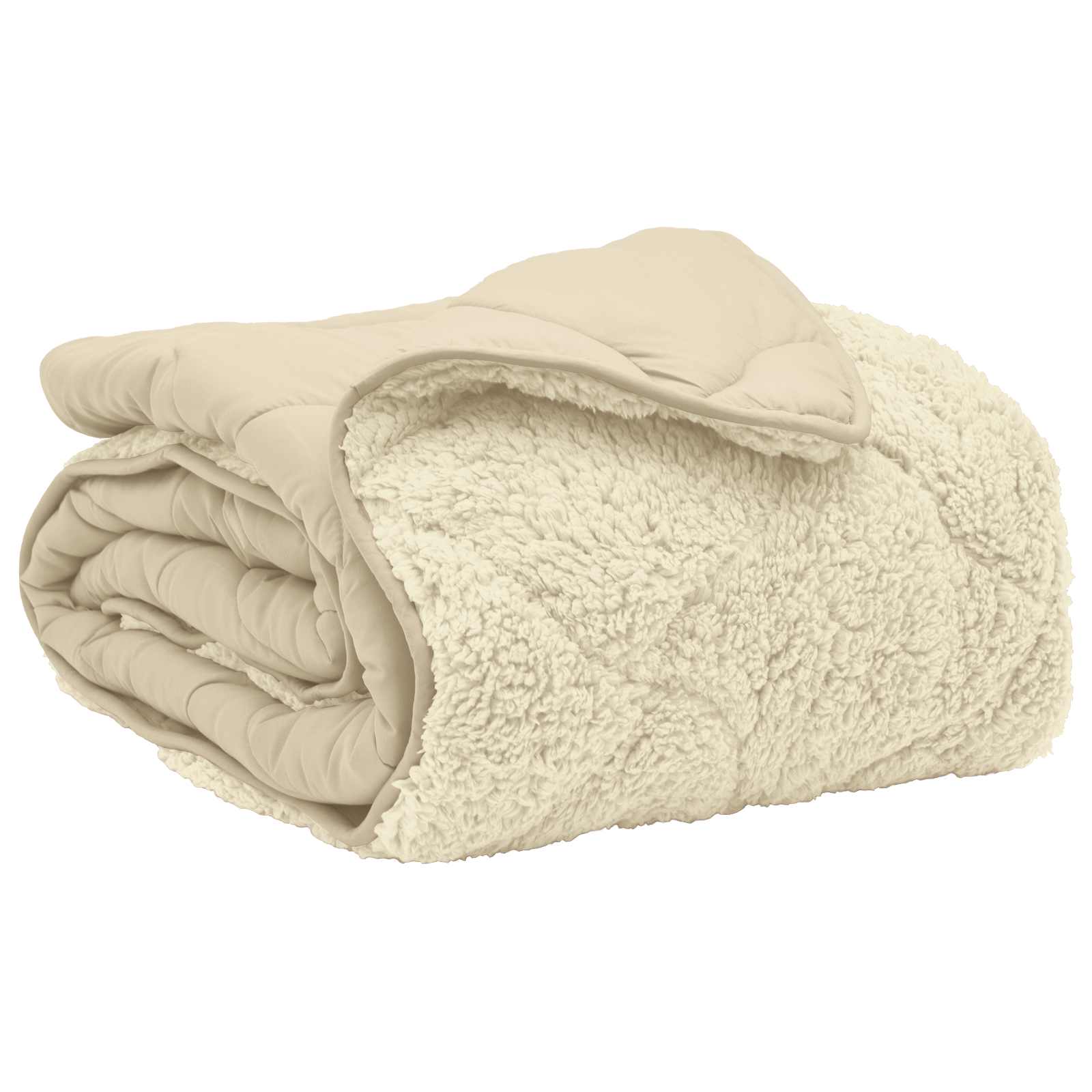 Téli takaró krém 140 x 200 cm mikroszálas és teddy plüss