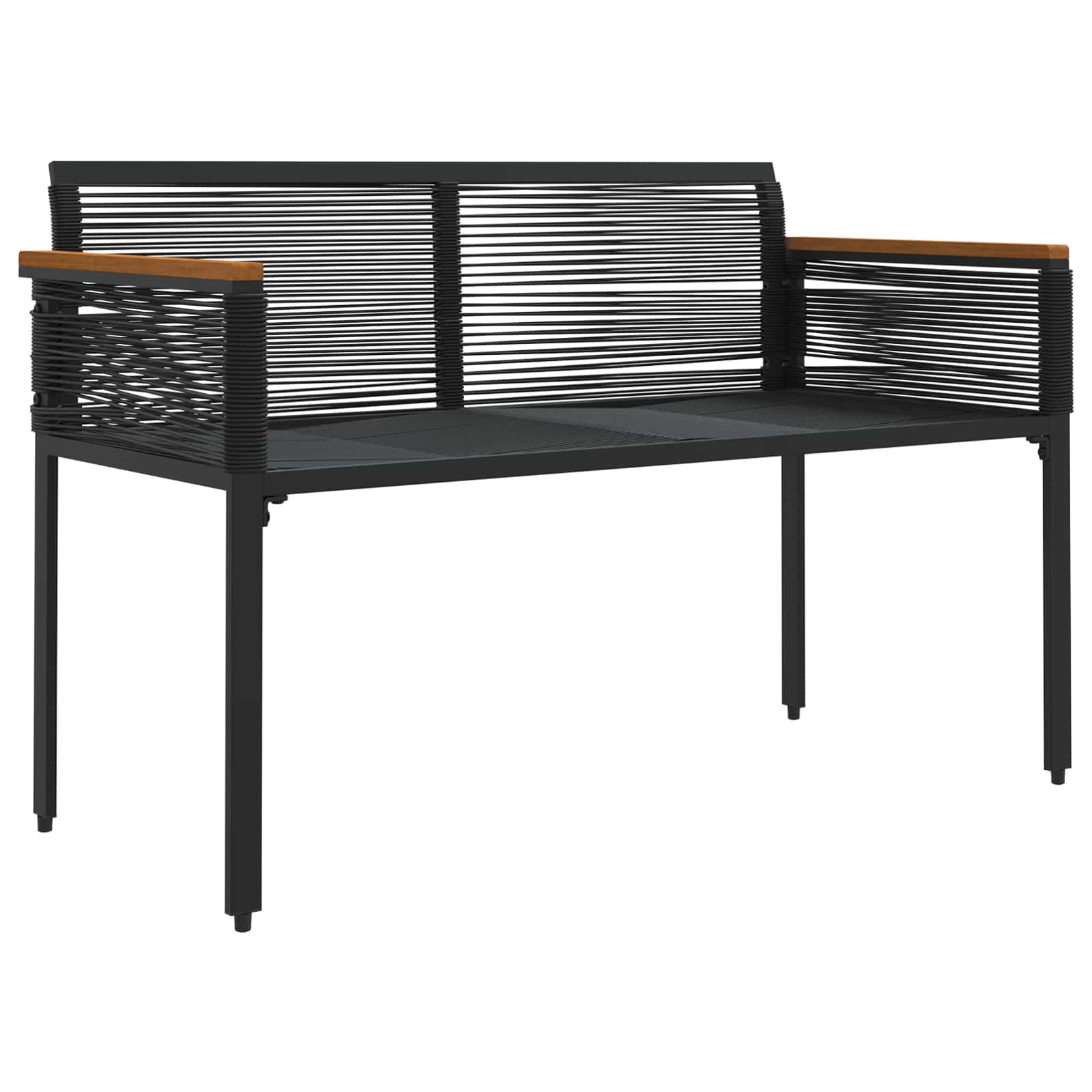 Kerti pad fekete és krémfehér 117 x 54 x 74.5 cm polirattan