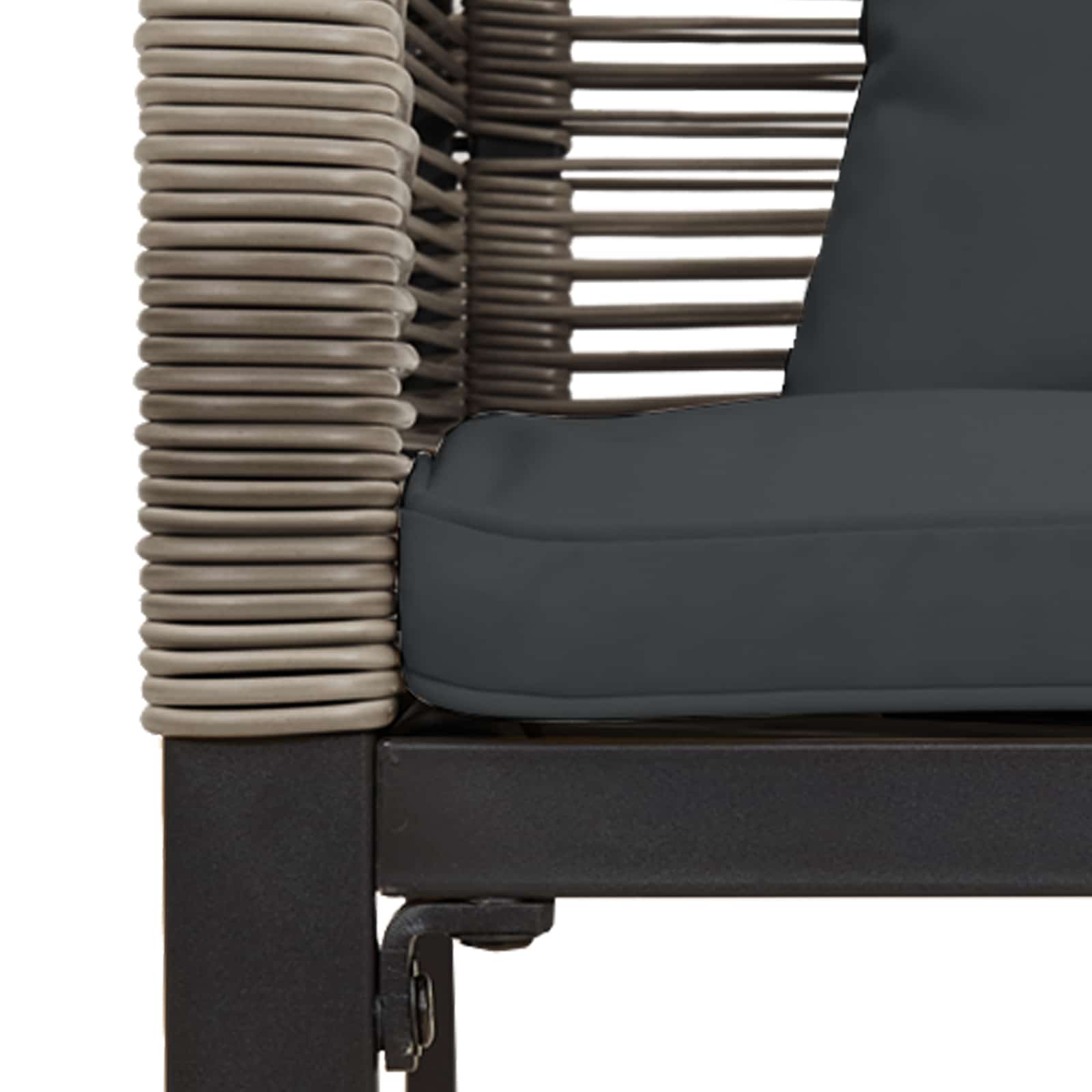 Kerti pad szürke és sötétszürke 117 x 54 x 74.5 cm polirattan