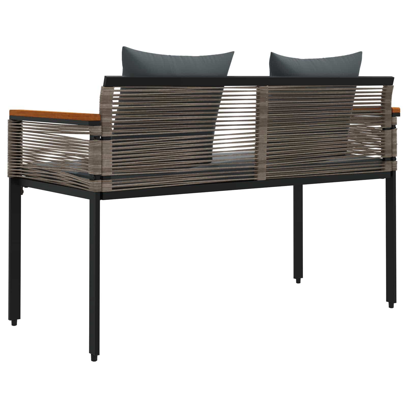 Kerti pad szürke és sötétszürke 117 x 54 x 74.5 cm polirattan